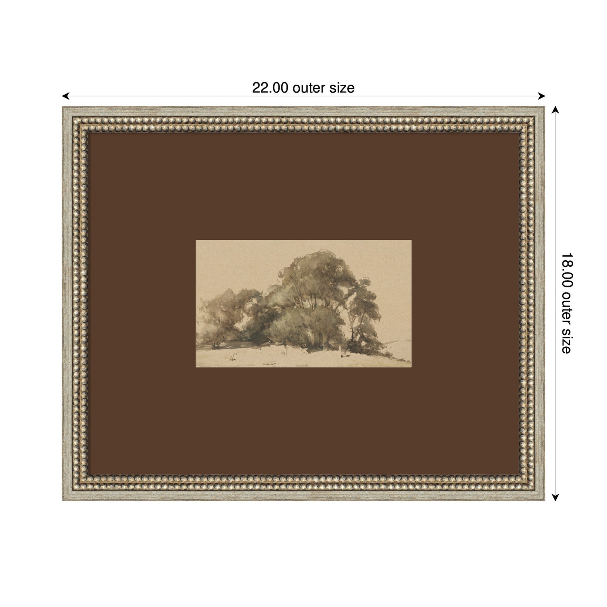 Framed Art 22x18 Brown Matted to 10x6 Castellan Silver 2