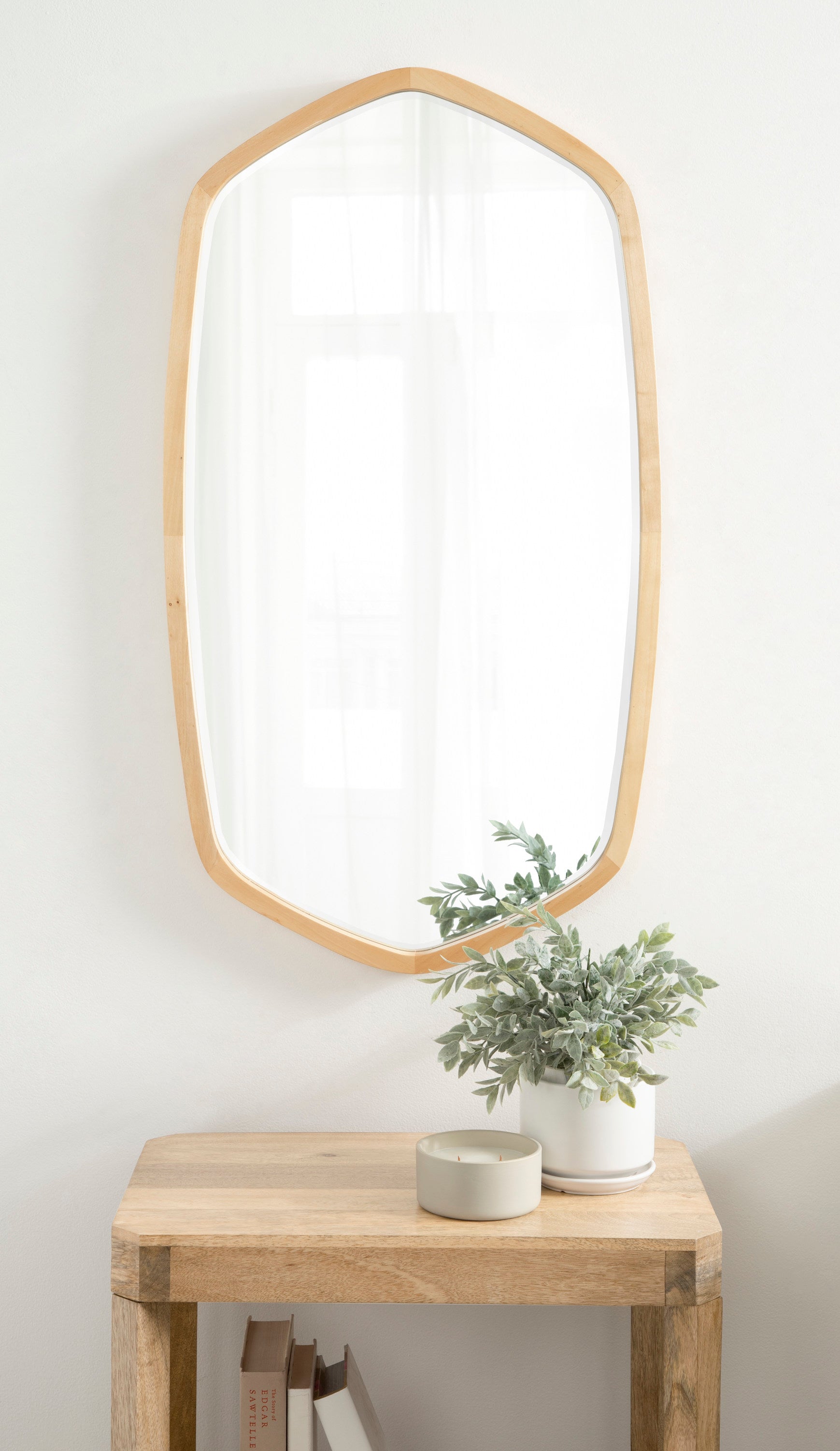 Hexagon Mirror Natural 20x36 6