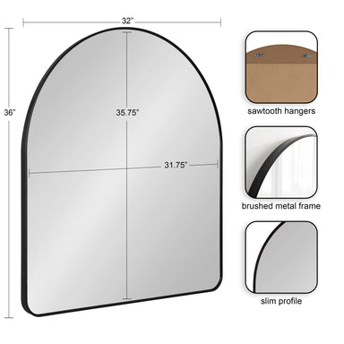 Arch Mirror Black 32x36 2