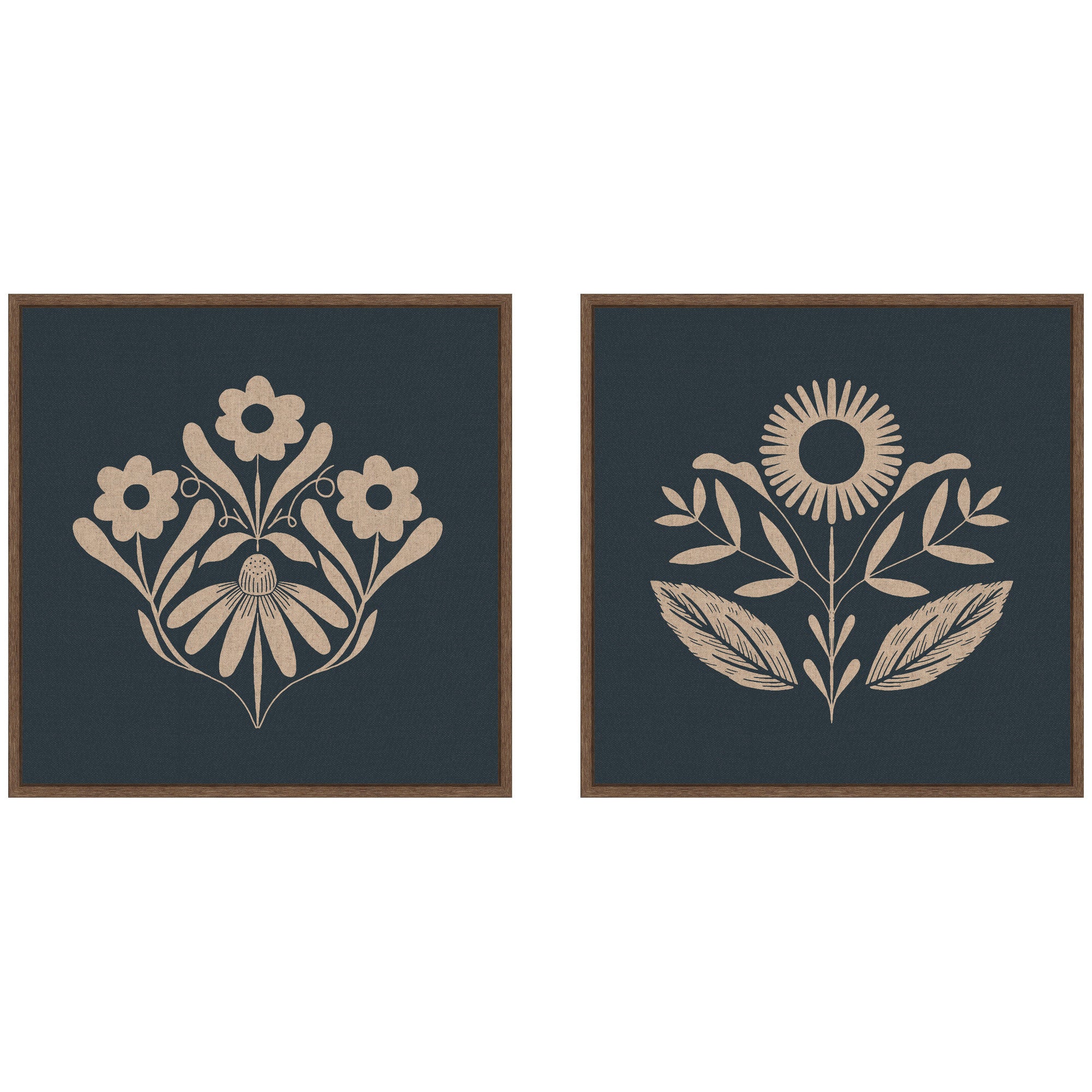 Art Set 2 Piece Set 22x22 Sylvie Walnut 1