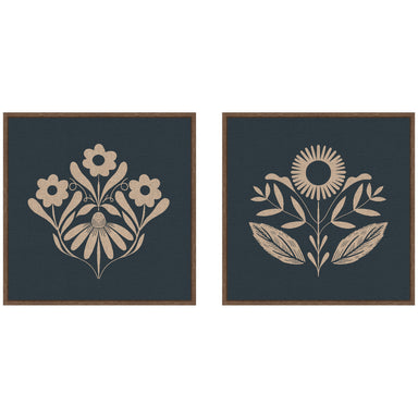 Art Set 2 Piece Set 22x22 Sylvie Walnut 1