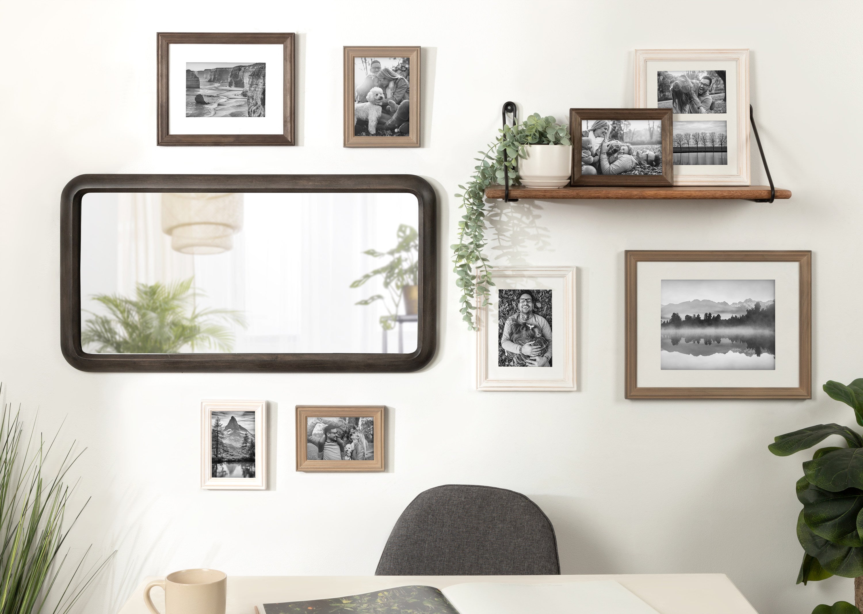 Pao Framed Wood Wall Mirror
