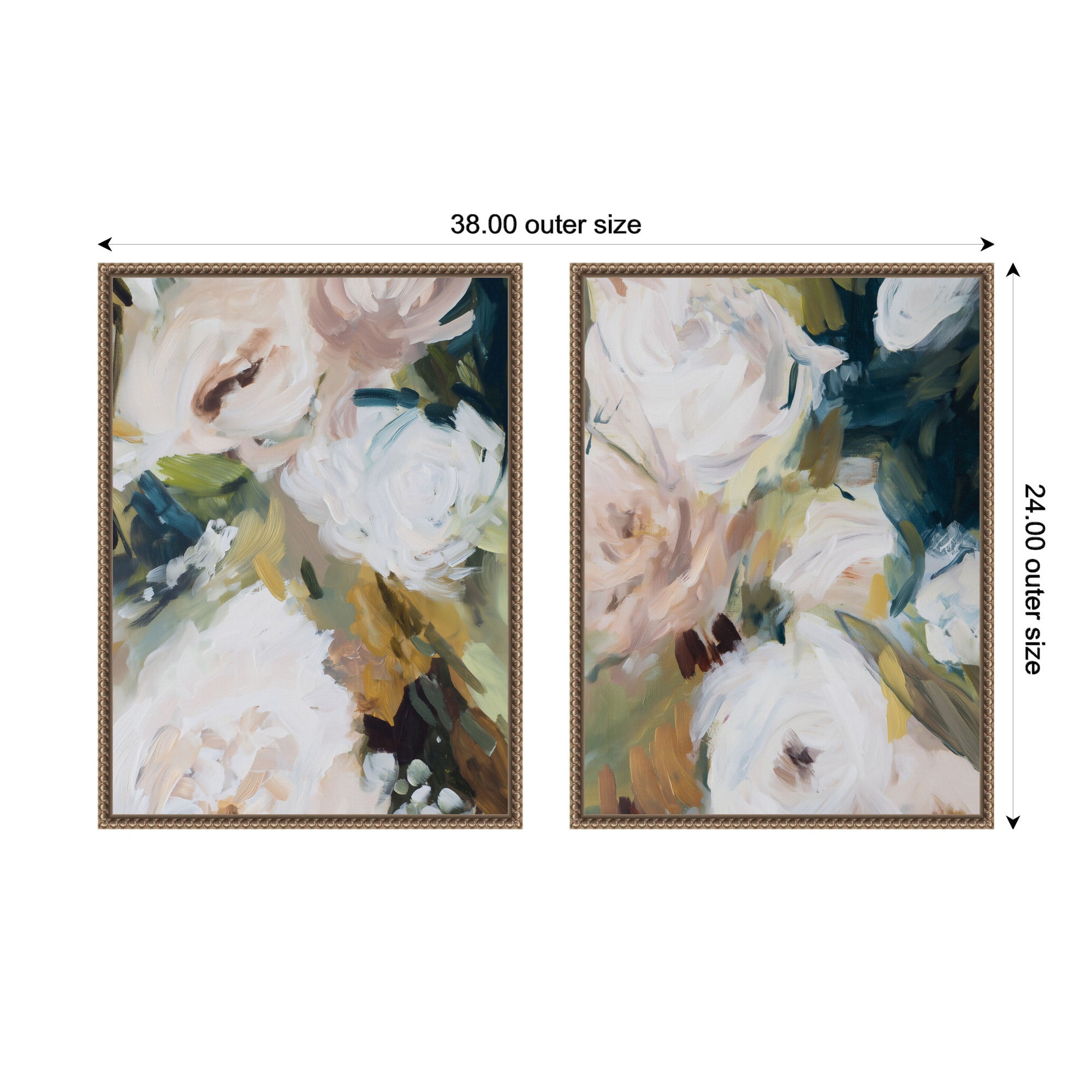 Art Set 2 Piece Set 18x24 Sylvie Beaded Dark Gold 2