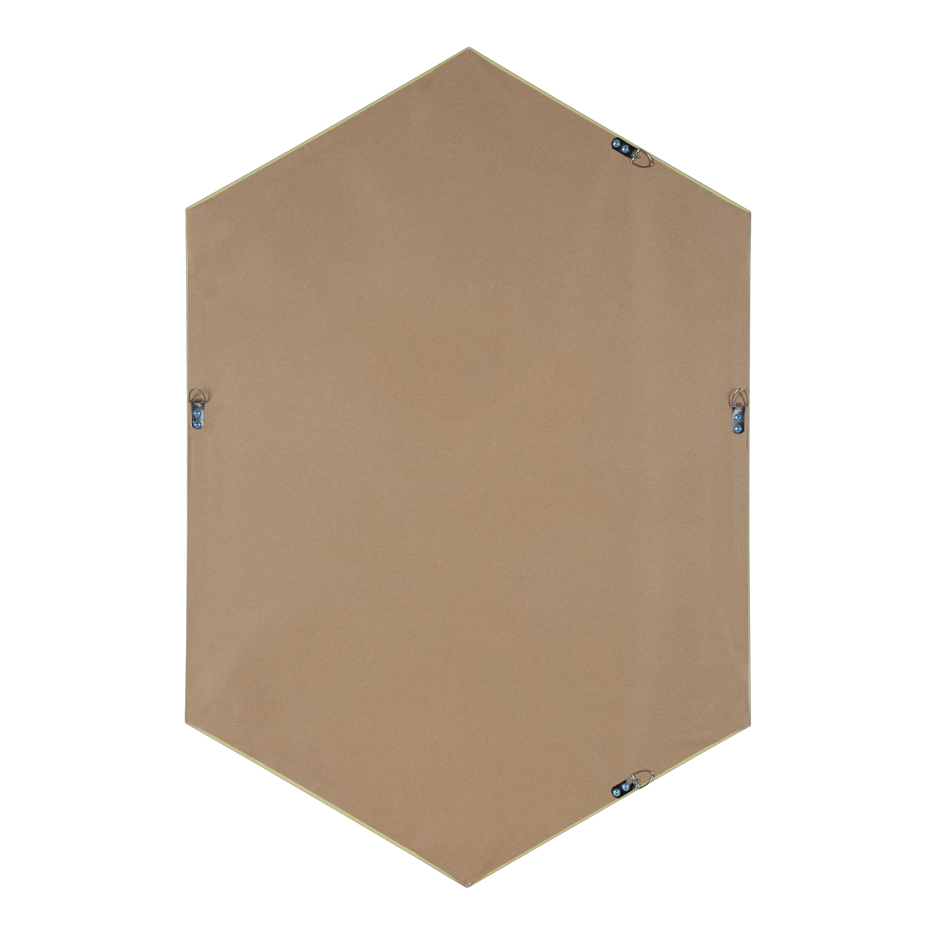 Hexagon Mirror Walnut Brown 24x36 4