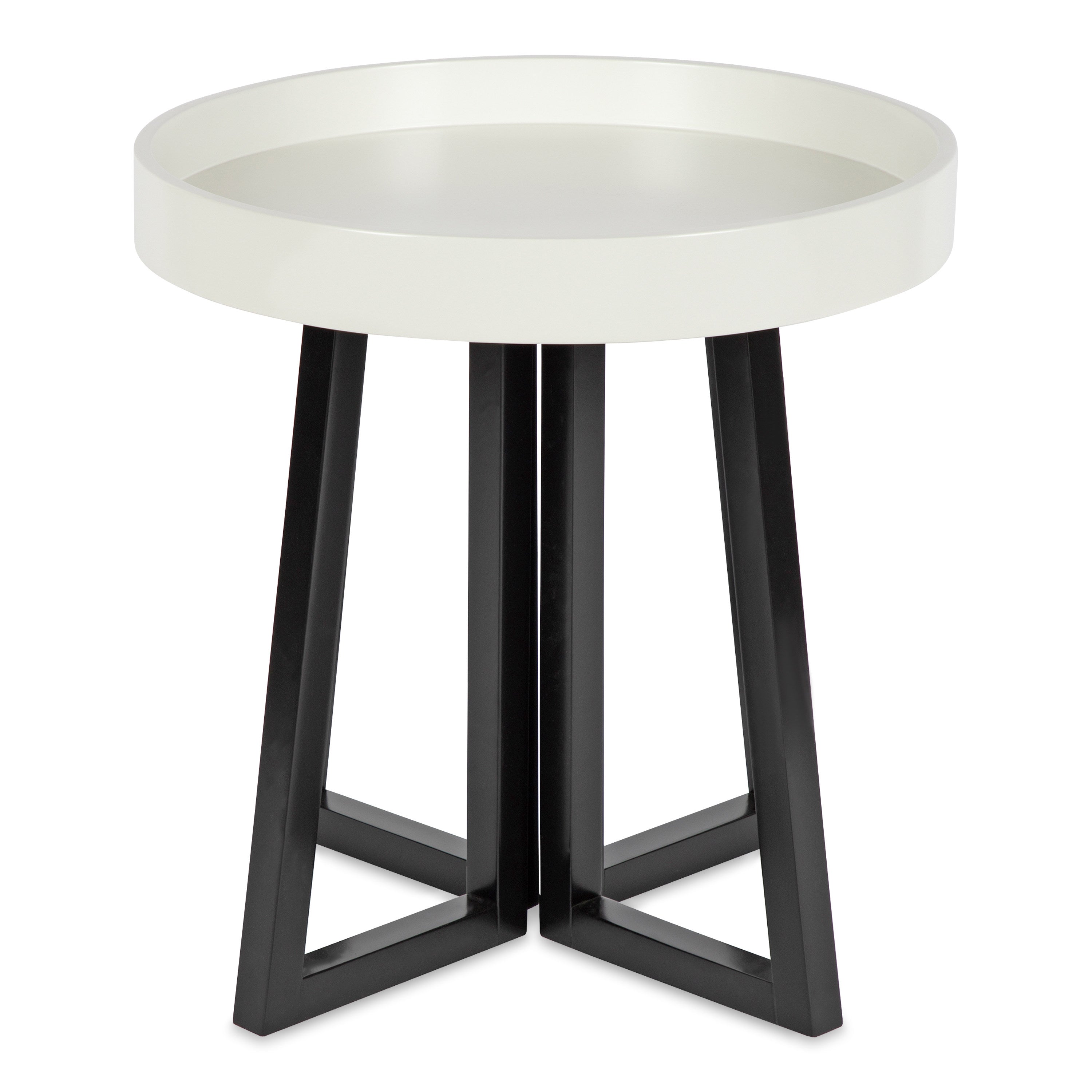 Side Table Black White 20x20x20 3
