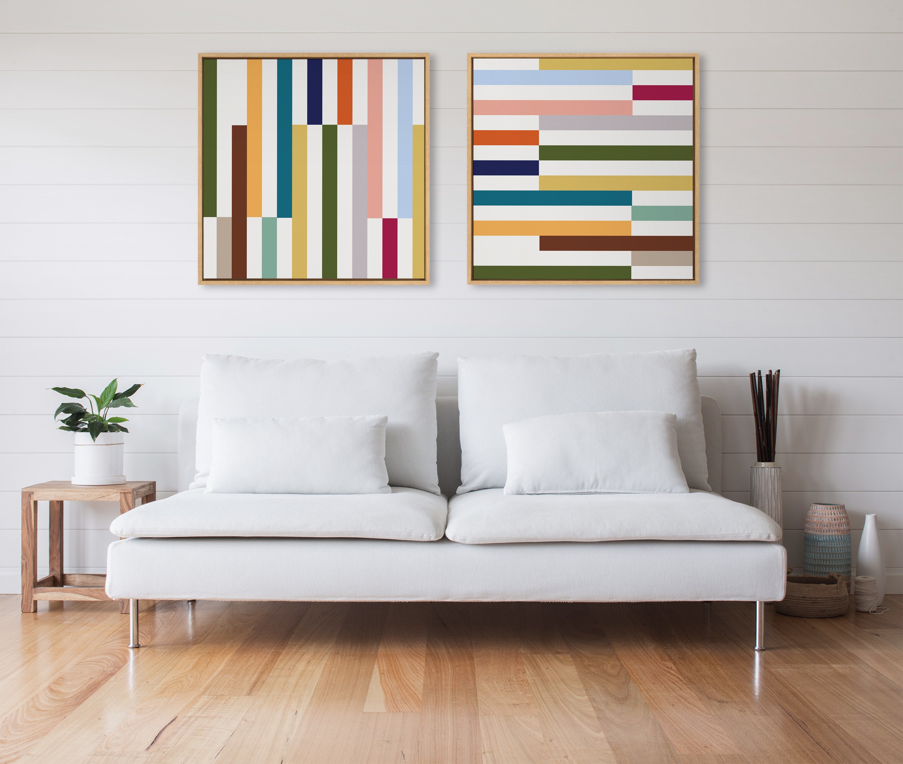 Framed Canvas 30x30 Sylvie Natural 6
