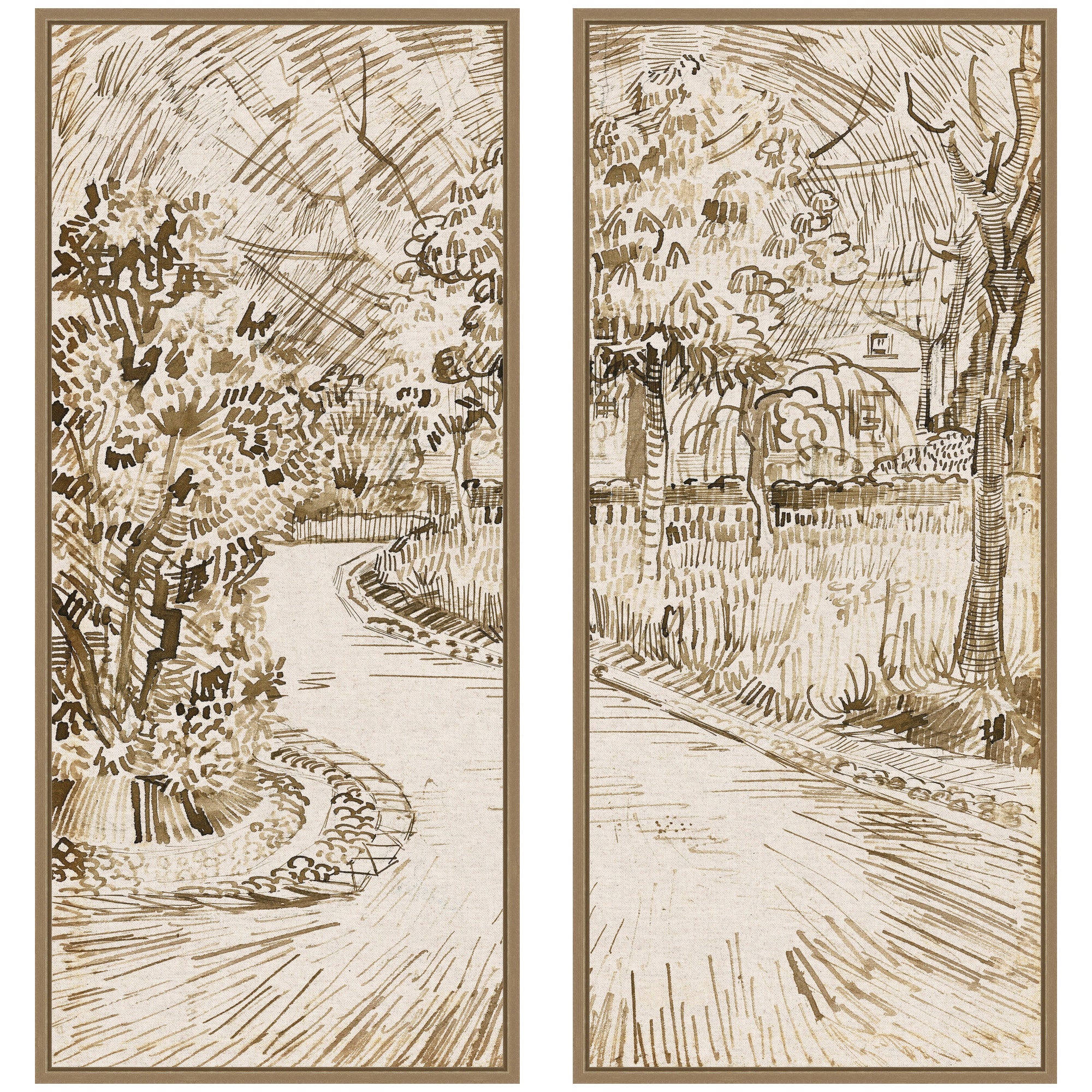 Art Set 2 Piece Set 18x40 Sylvie Dark Gold 1