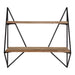 Accent Shelf Rustic Brown Black 2 Shelves 3