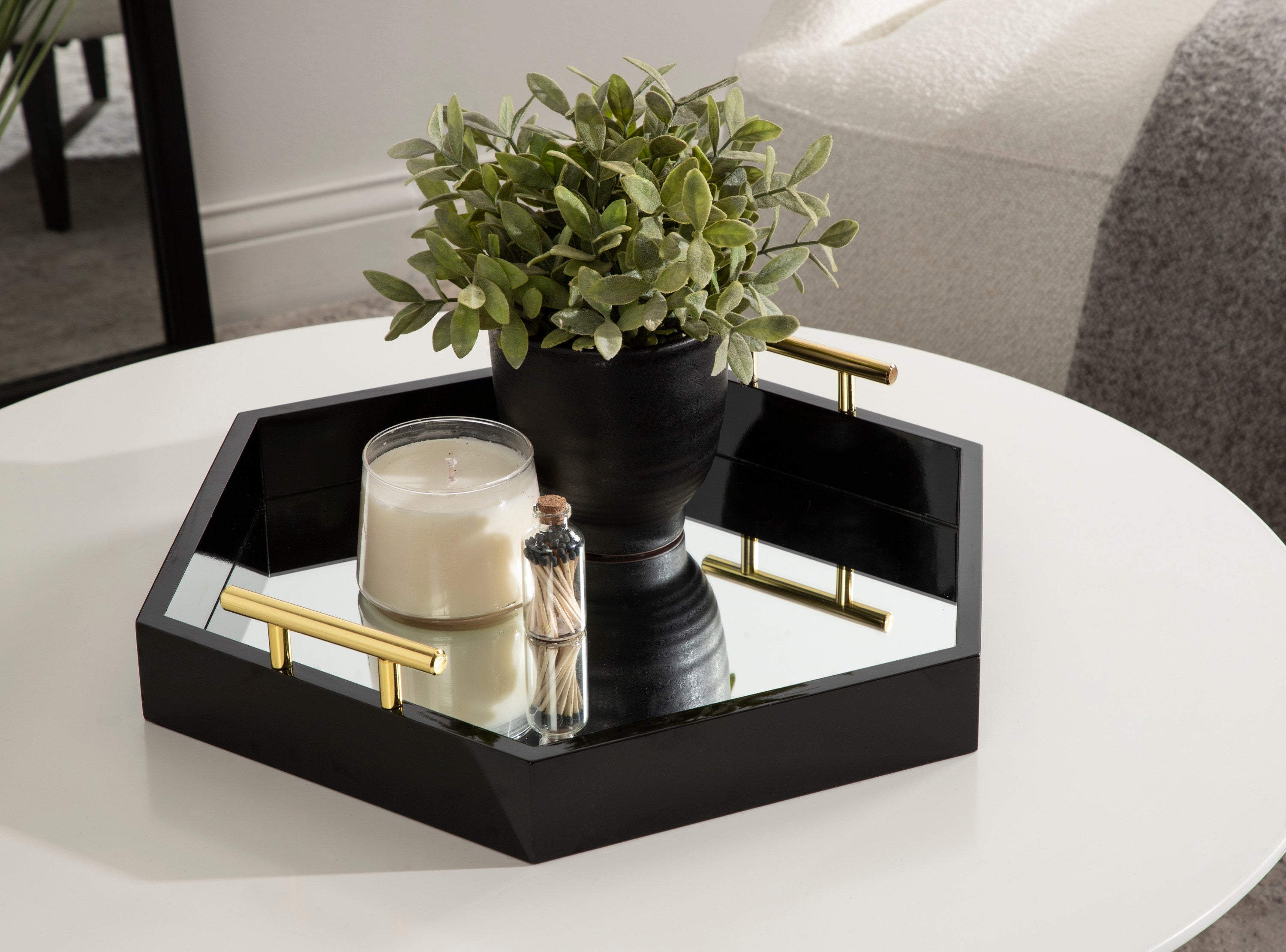 Single Tray Black Mirror 18x18 6