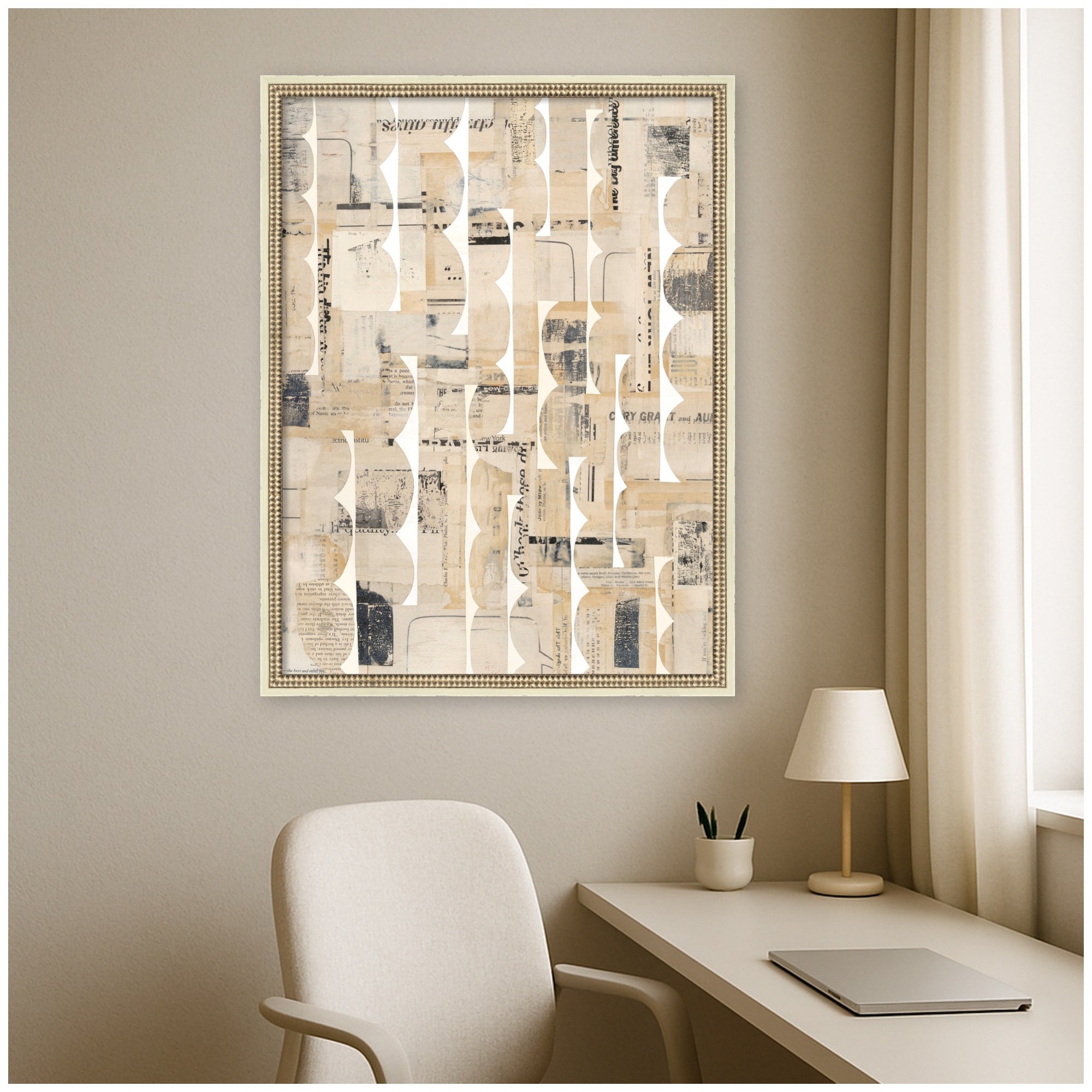 Mounted Canvas 26x34 Castellan Distressed White 6