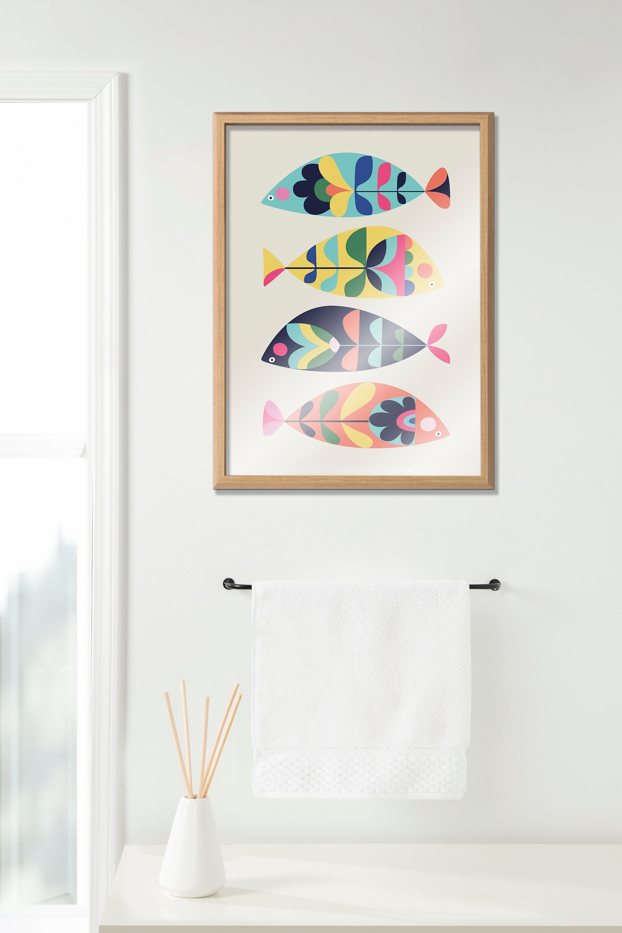Blake MCM Fish Framed Printed Glass by Rachel Lee of My Dream Wall