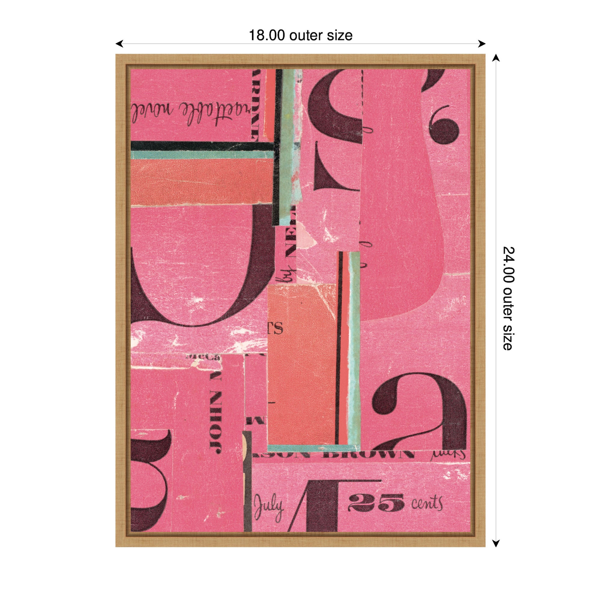 Typography Pink FC by Felicia Dadak Framed Canvas Wall Art Print
