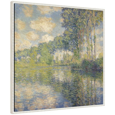Framed Canvas 30x30 Sylvie Beaded White 1