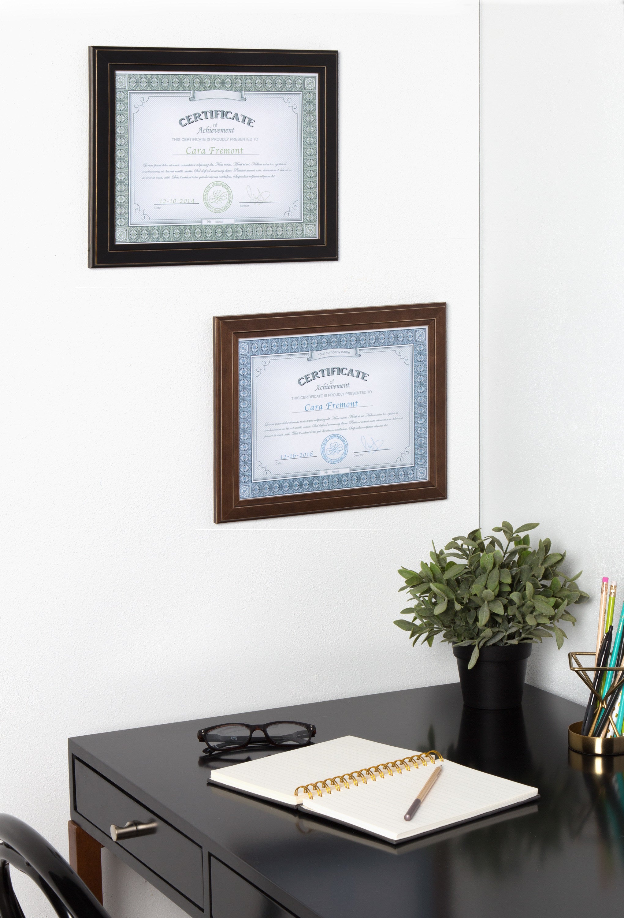Document Frame Distressed Brown 8.5x11 7