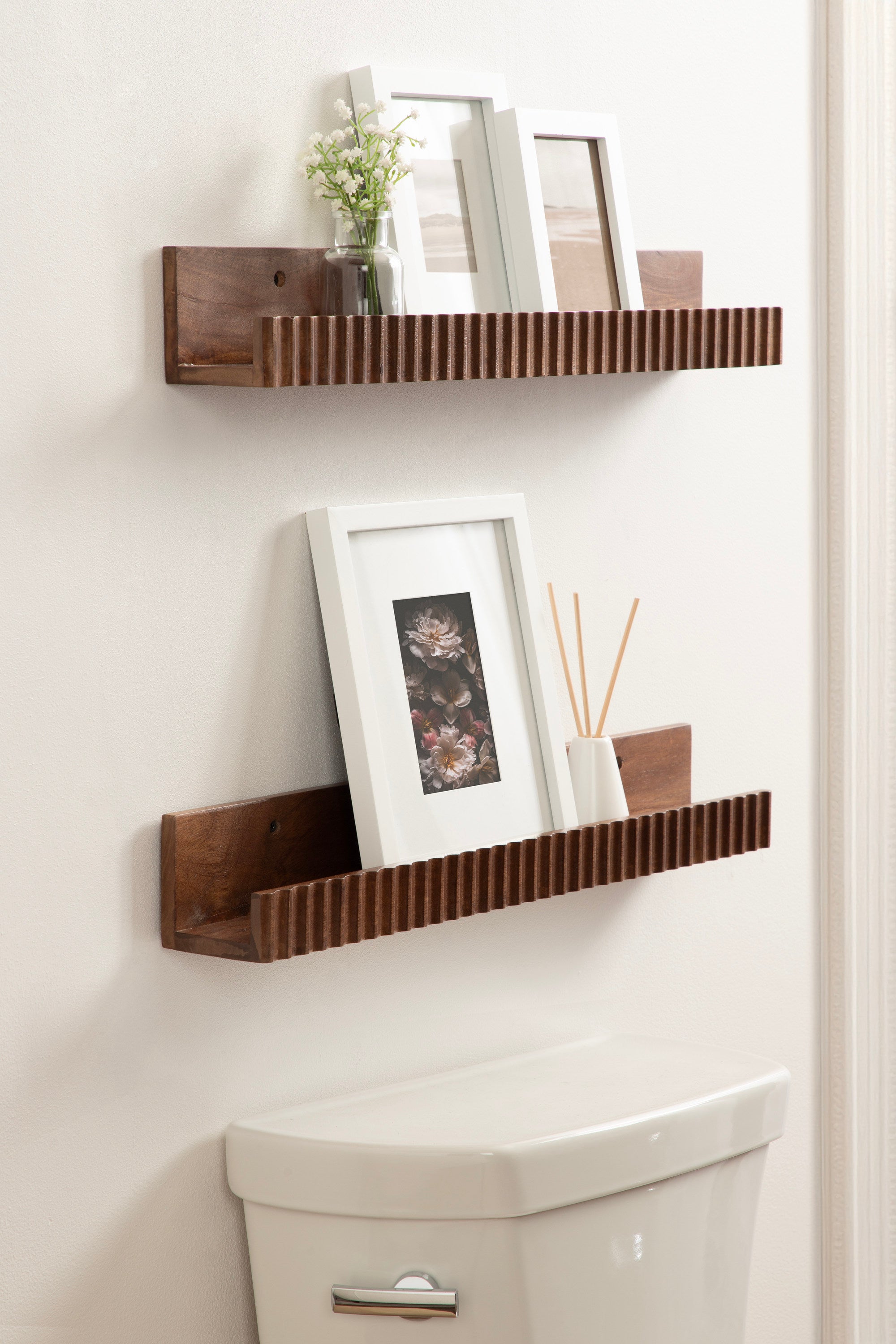 Floating Shelf Walnut Brown 2 Piece 24 Inch 6