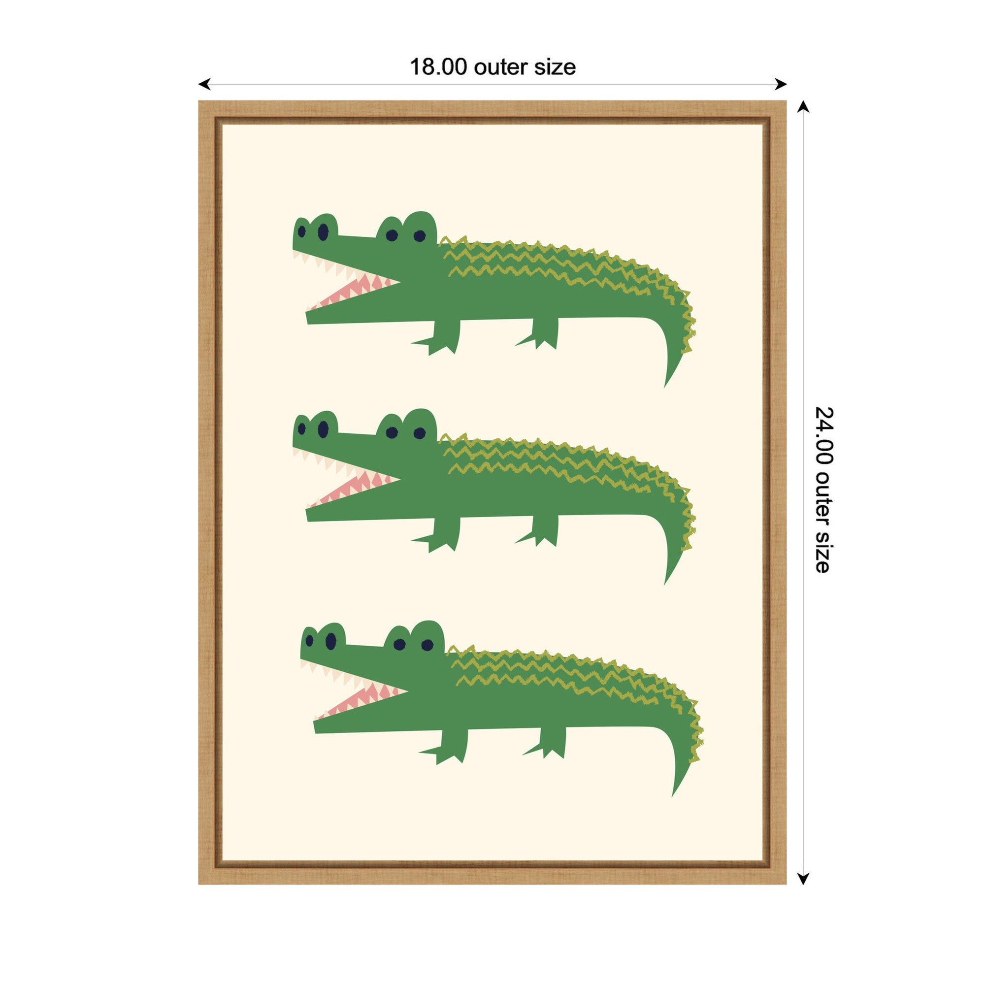 Alligator by Laura Moss Framed Canvas Wall Art Print
