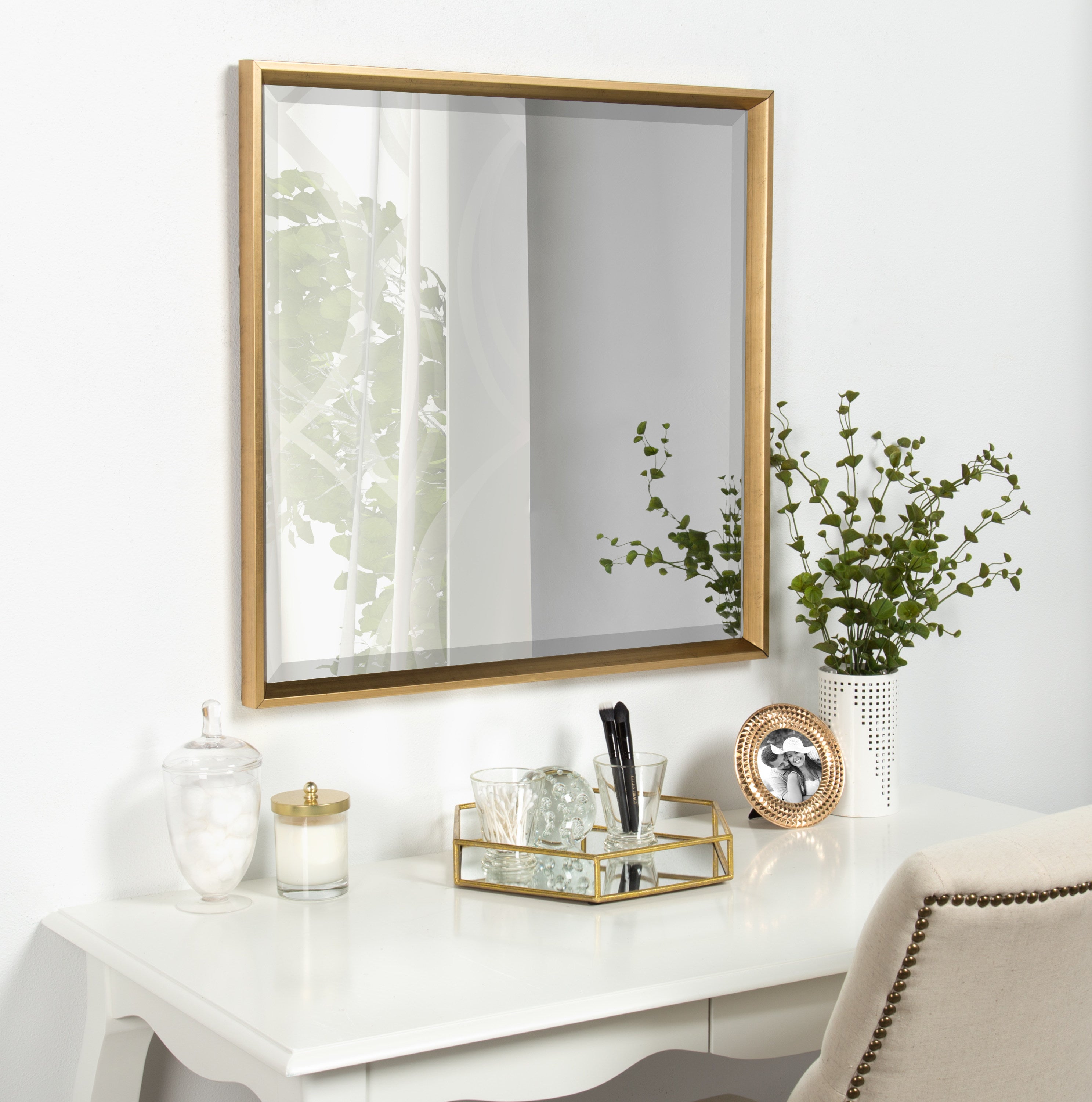 Decorative Wall Mirror Gold 28x28 6