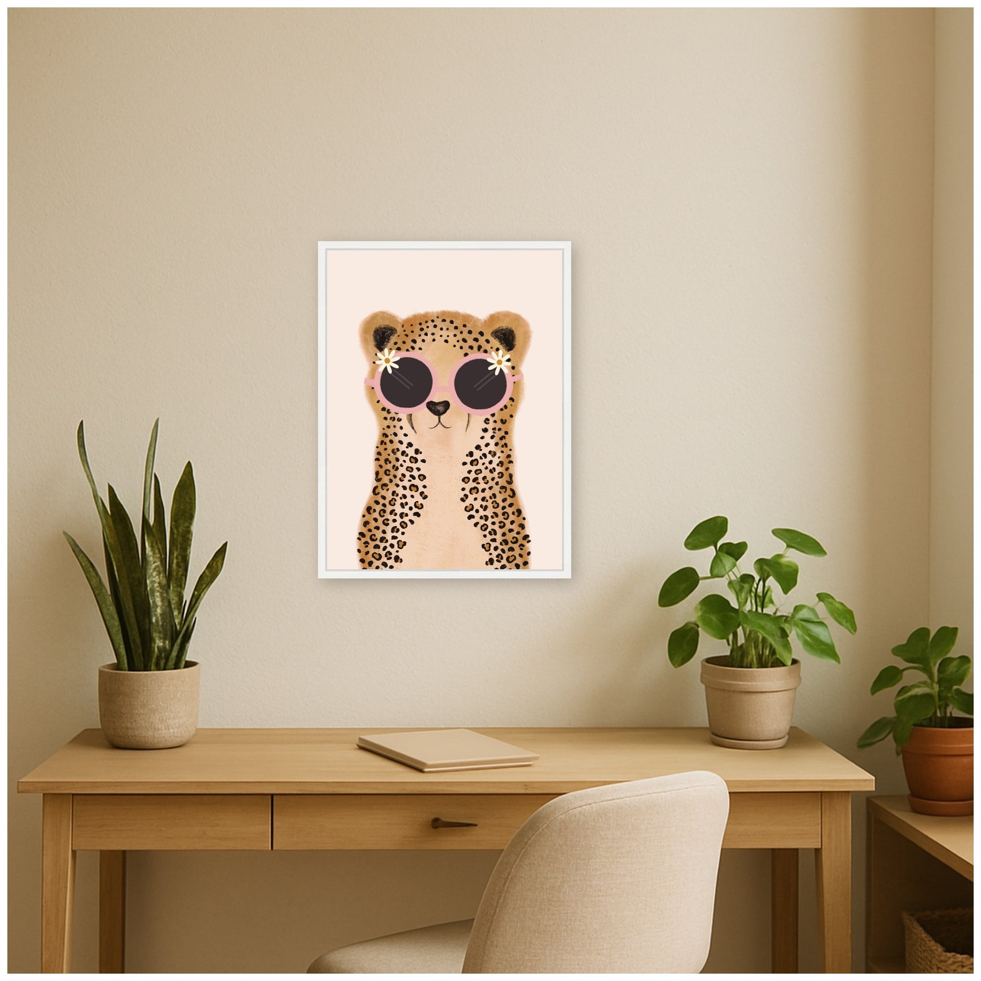 Lavish Leopard by Aislinn Simmonds Duchess Plum Framed Canvas Wall Art Print
