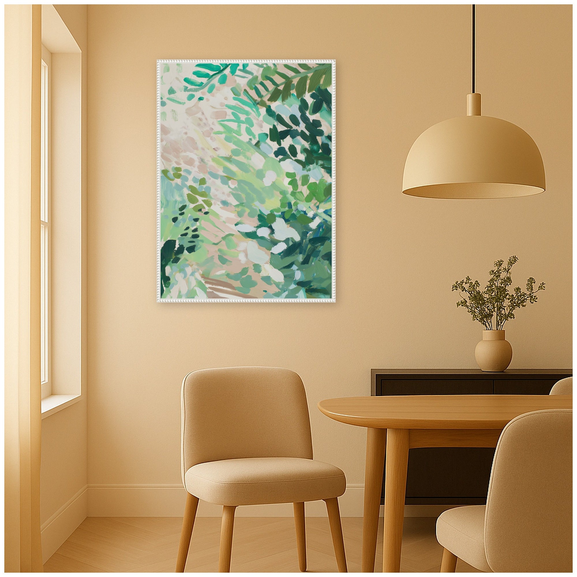 Framed Canvas 28x38 Sylvie Beaded White 7