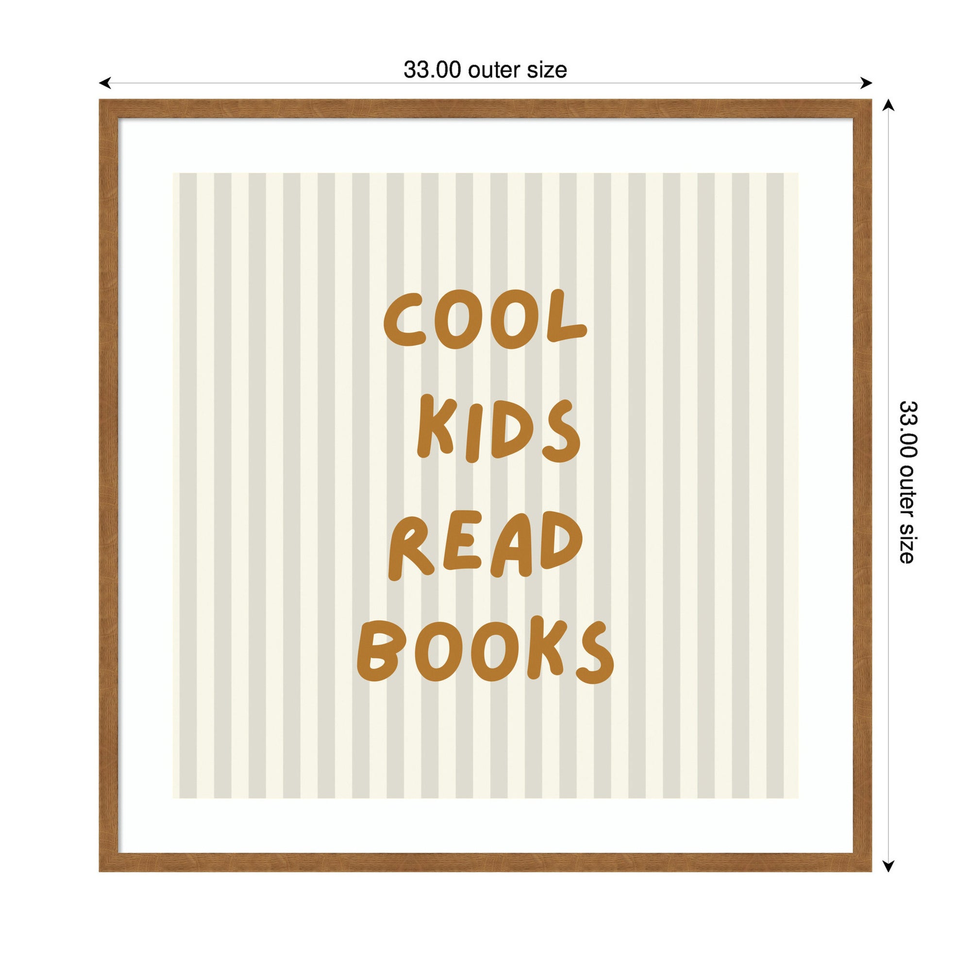 Cool Kids Read Books Stripes Square by Laura Moss Framed Wall Art Print