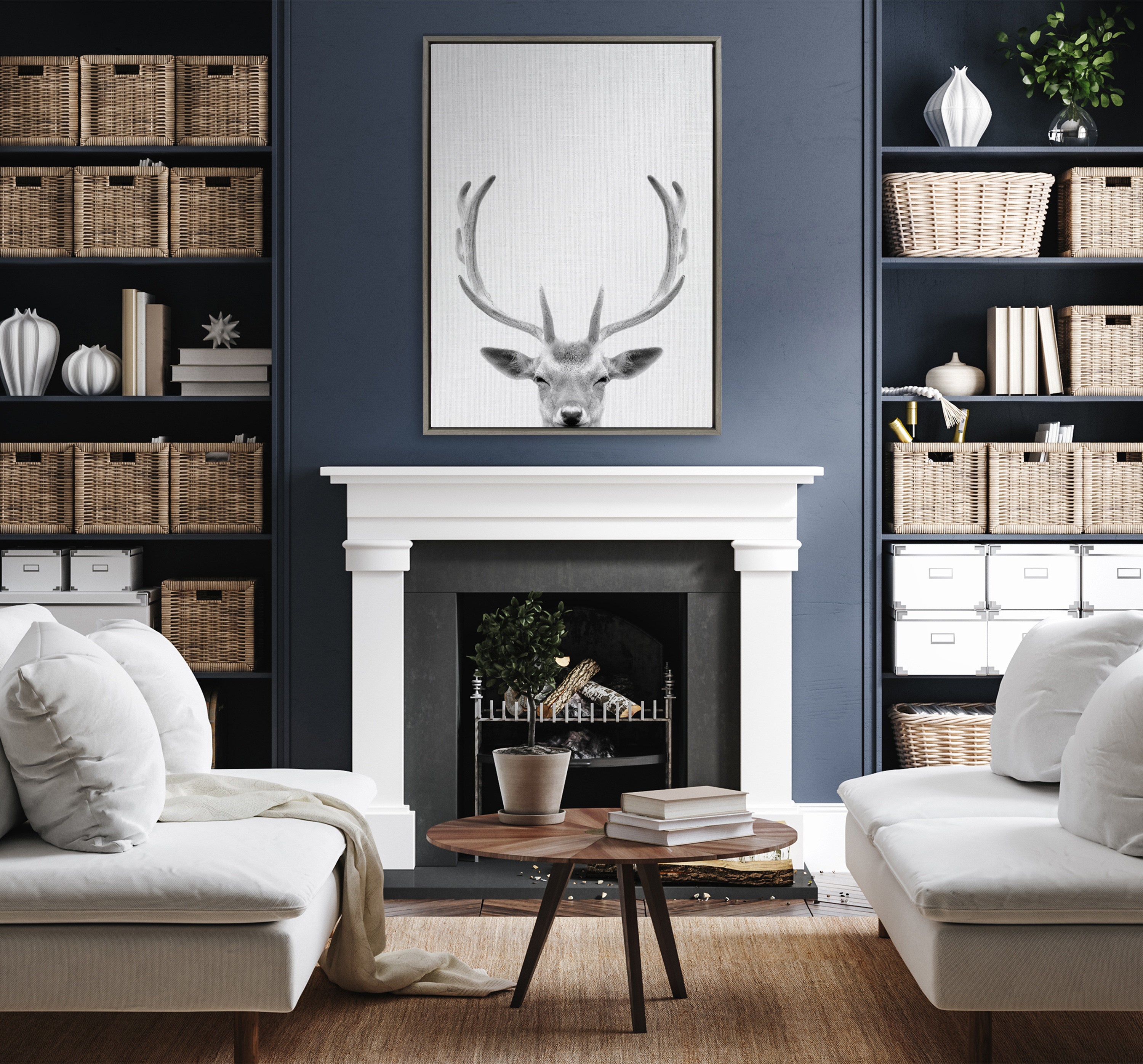 Framed Canvas Sylvie Graywash 28x38 6