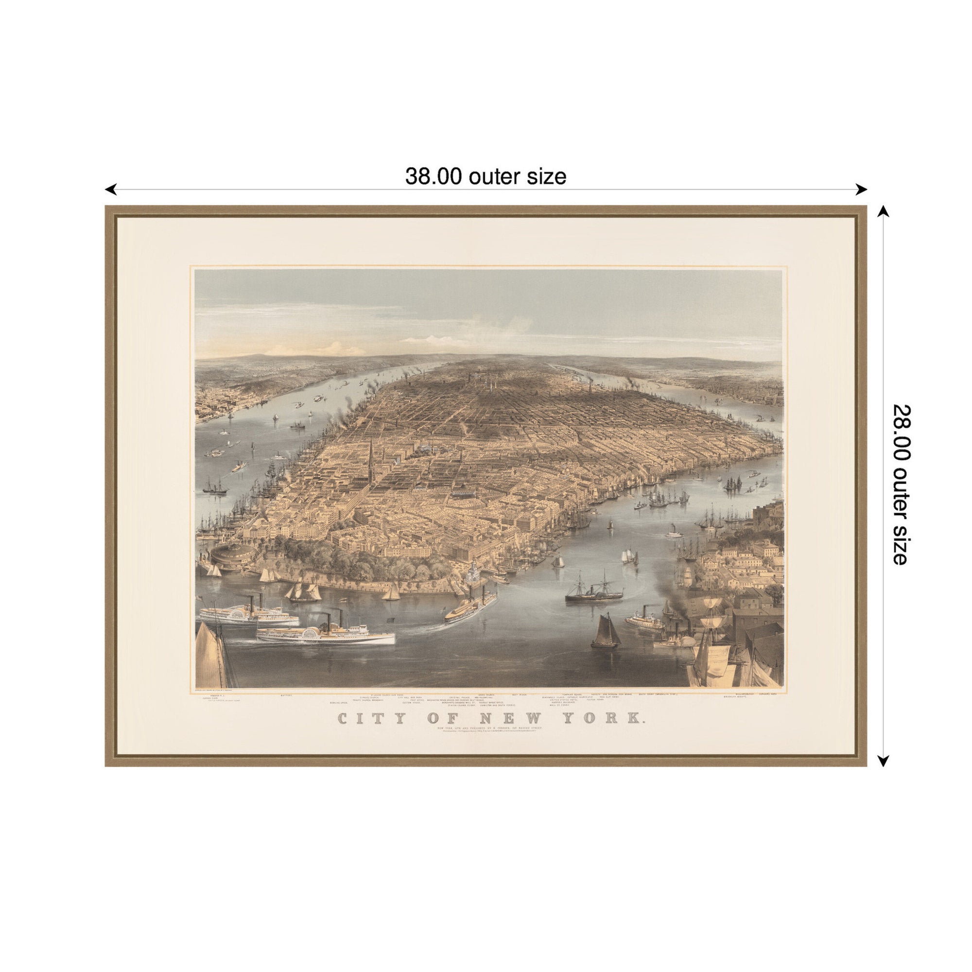 Framed Canvas Sylvie Dark Gold 38x28 2