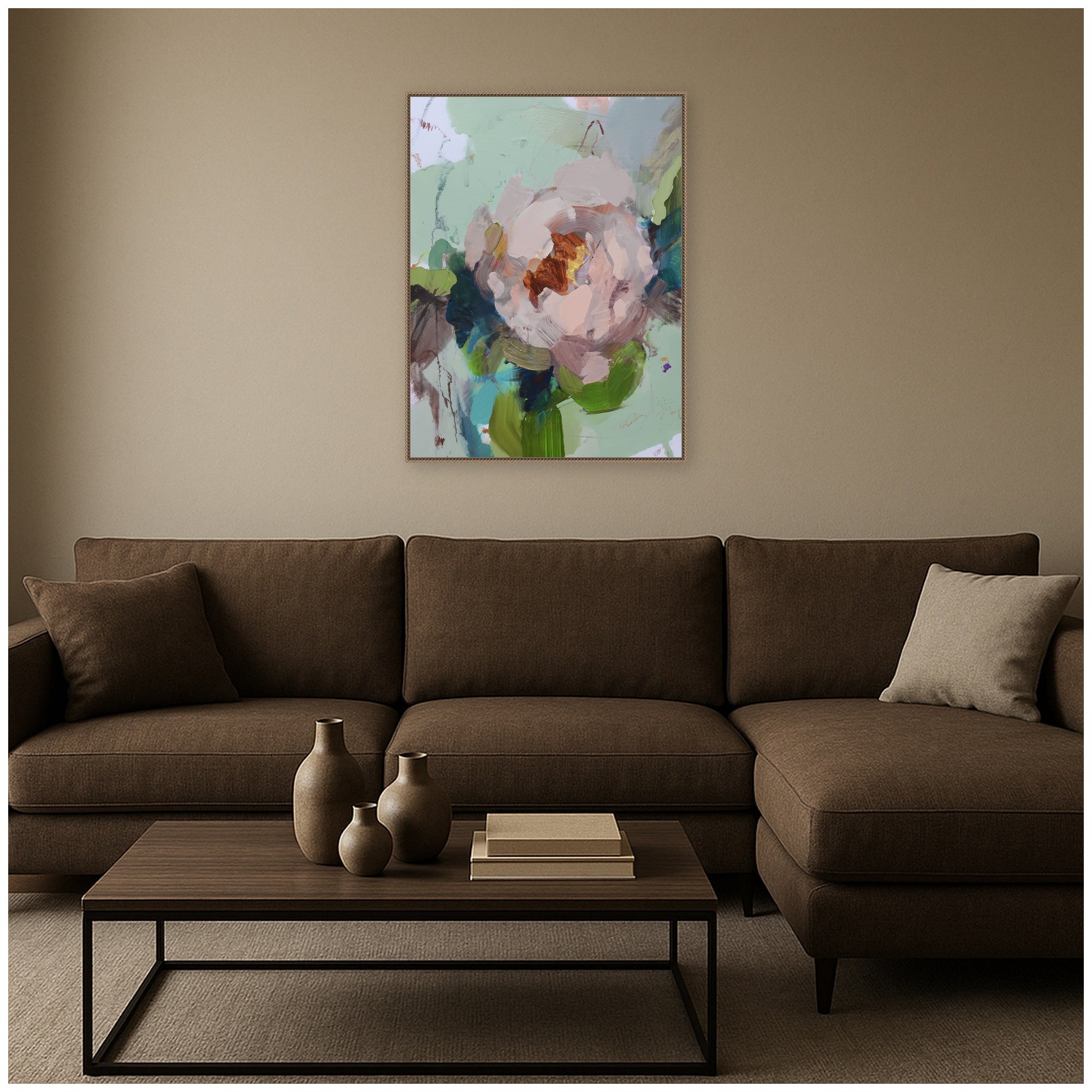 Framed Canvas 32x42 Sylvie Beaded Dark Gold 7