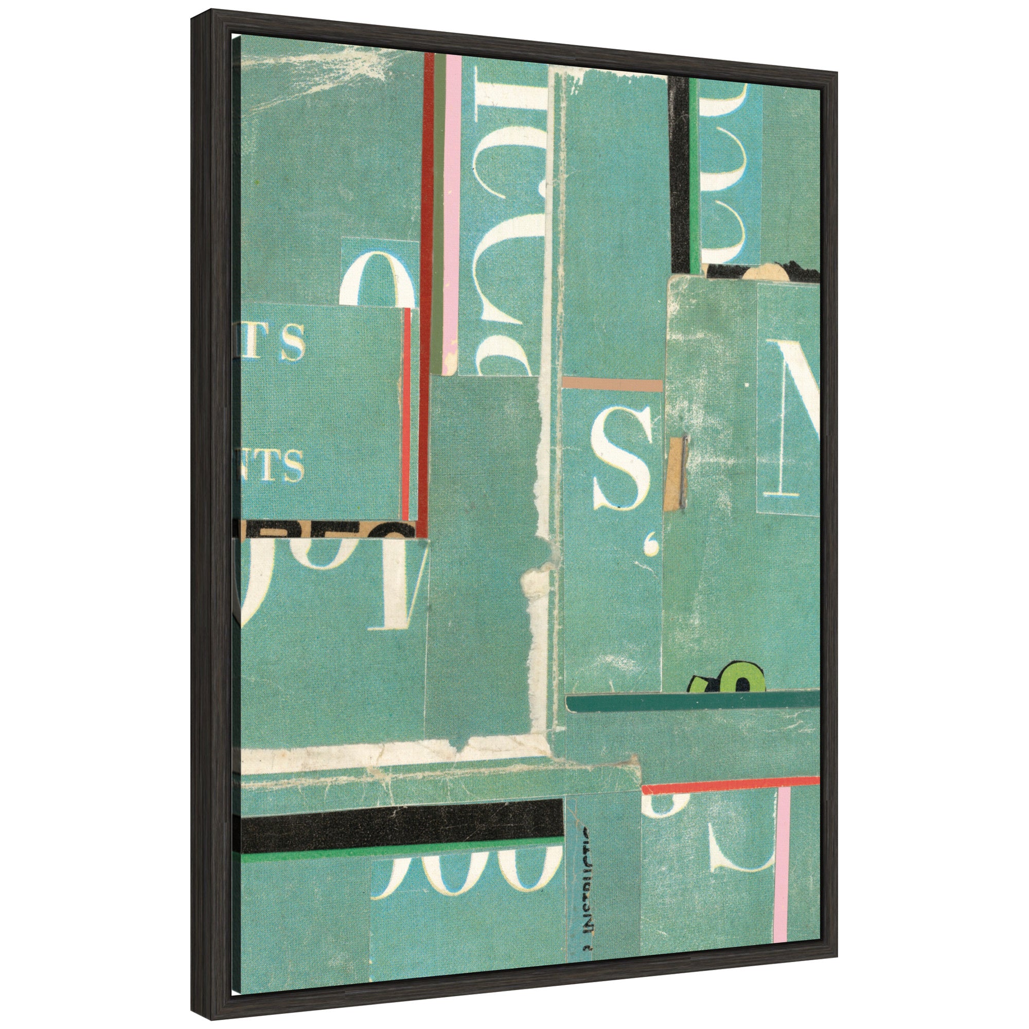 Typography Green FC by Felicia Dadak Framed Canvas Wall Art Print