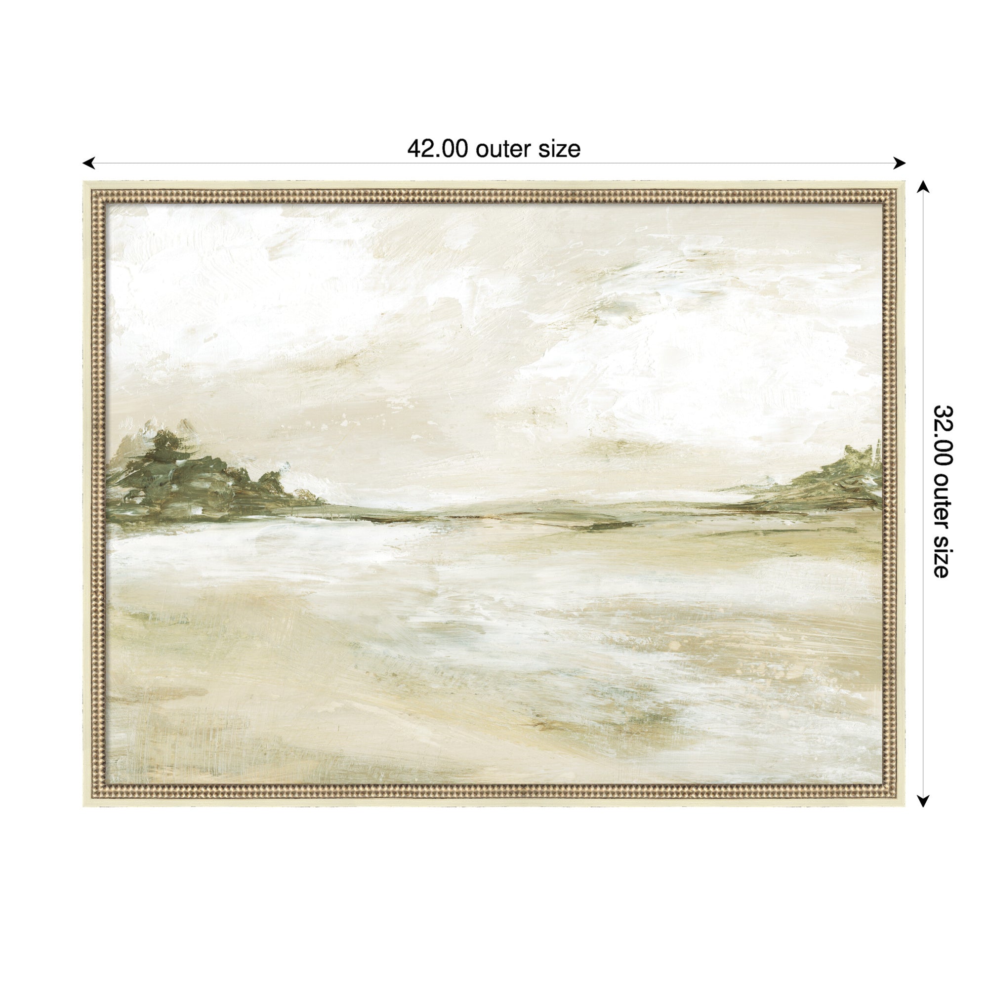Mounted Canvas Castellan Distressed White 42x32 2