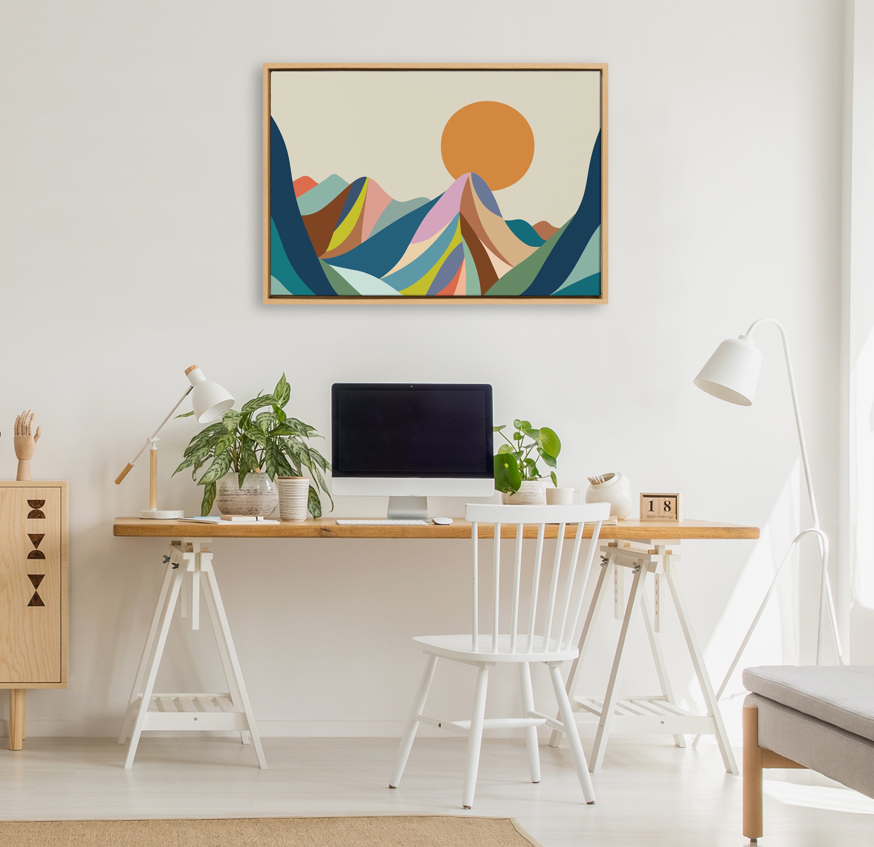 Sylvie Mountains Crop Framed Canvas by Rachel Lee of My Dream Wall