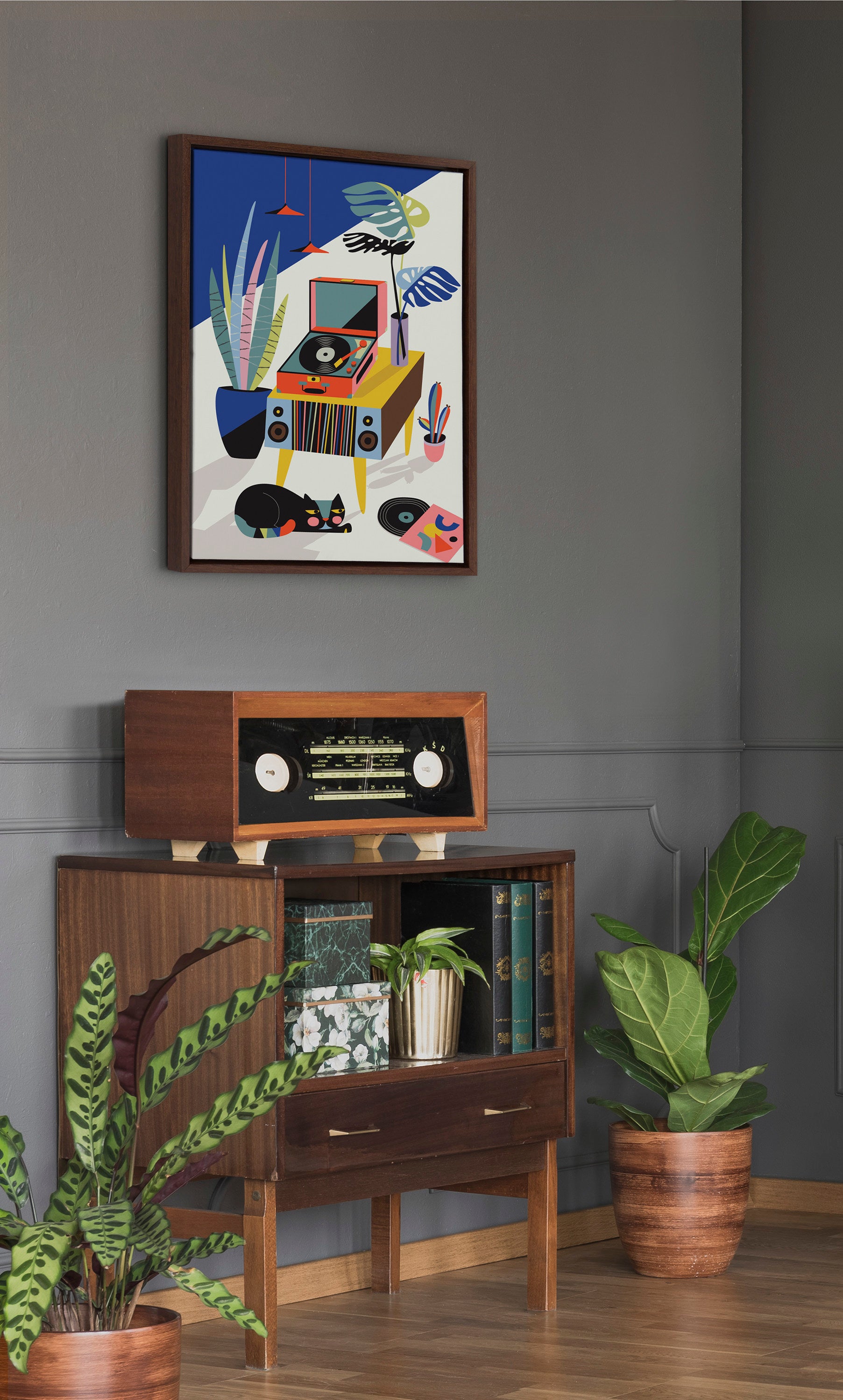 Sylvie Chill Out Saturday Framed Canvas by Rachel Lee of My Dream Wall