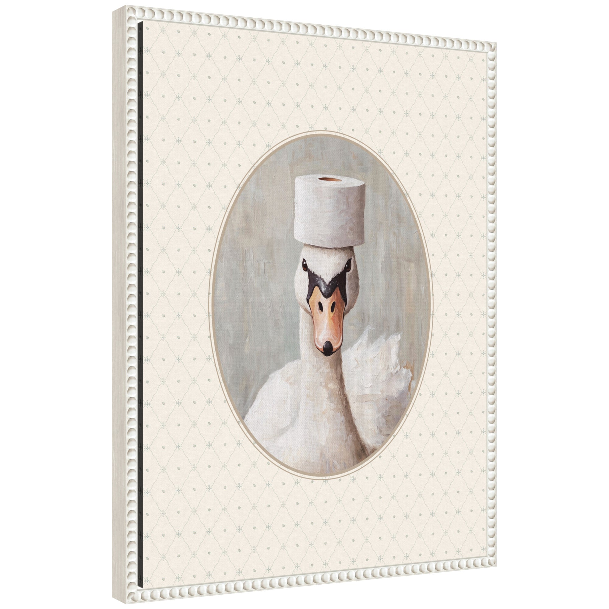 Framed Canvas 18x24 Sylvie Beaded White 1