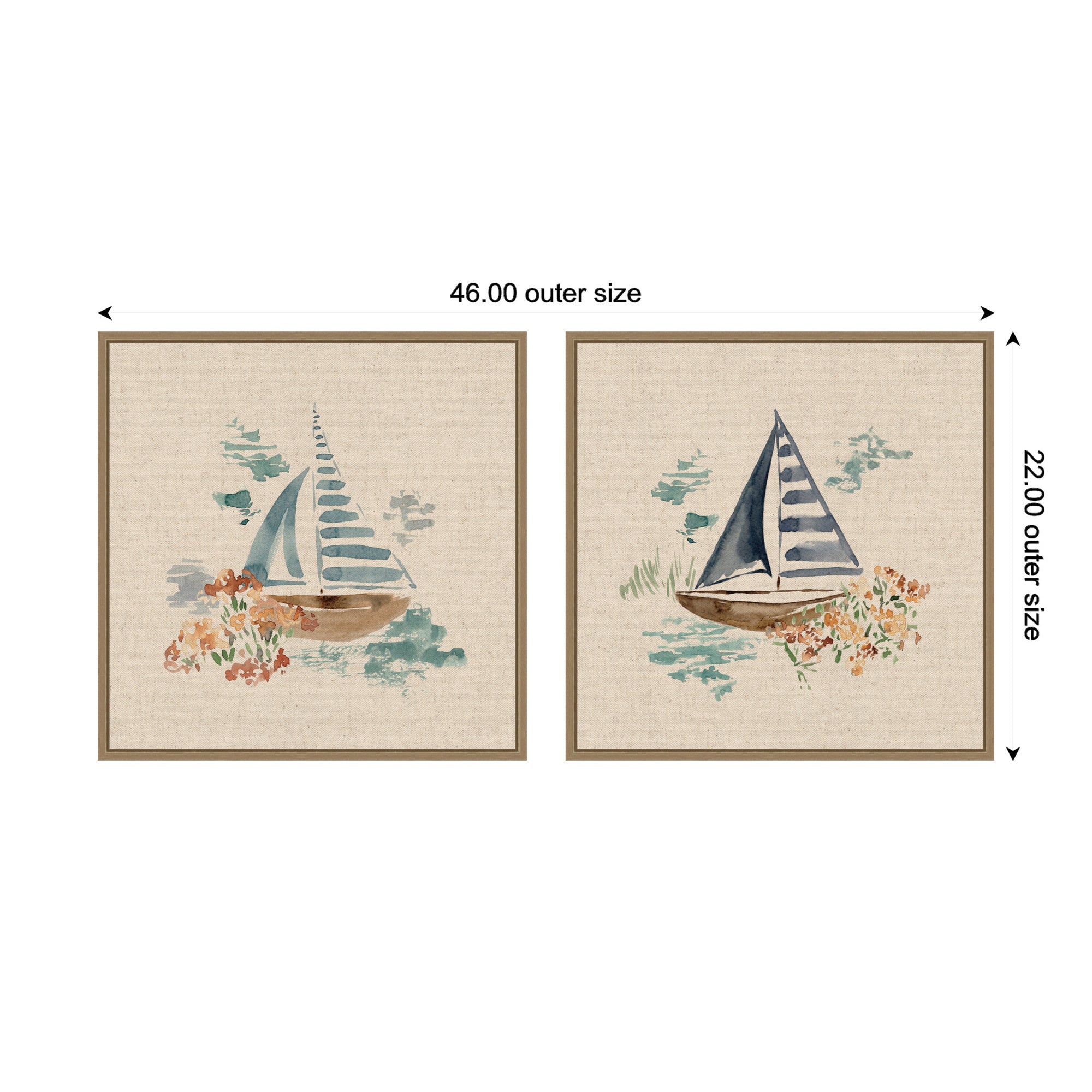 Art Set Sylvie Dark Gold 2 Piece Set 22x22 2