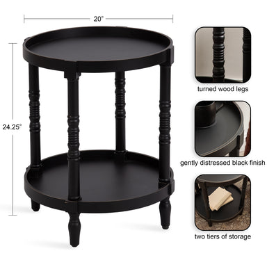 Side Table Black 20x20x24 2