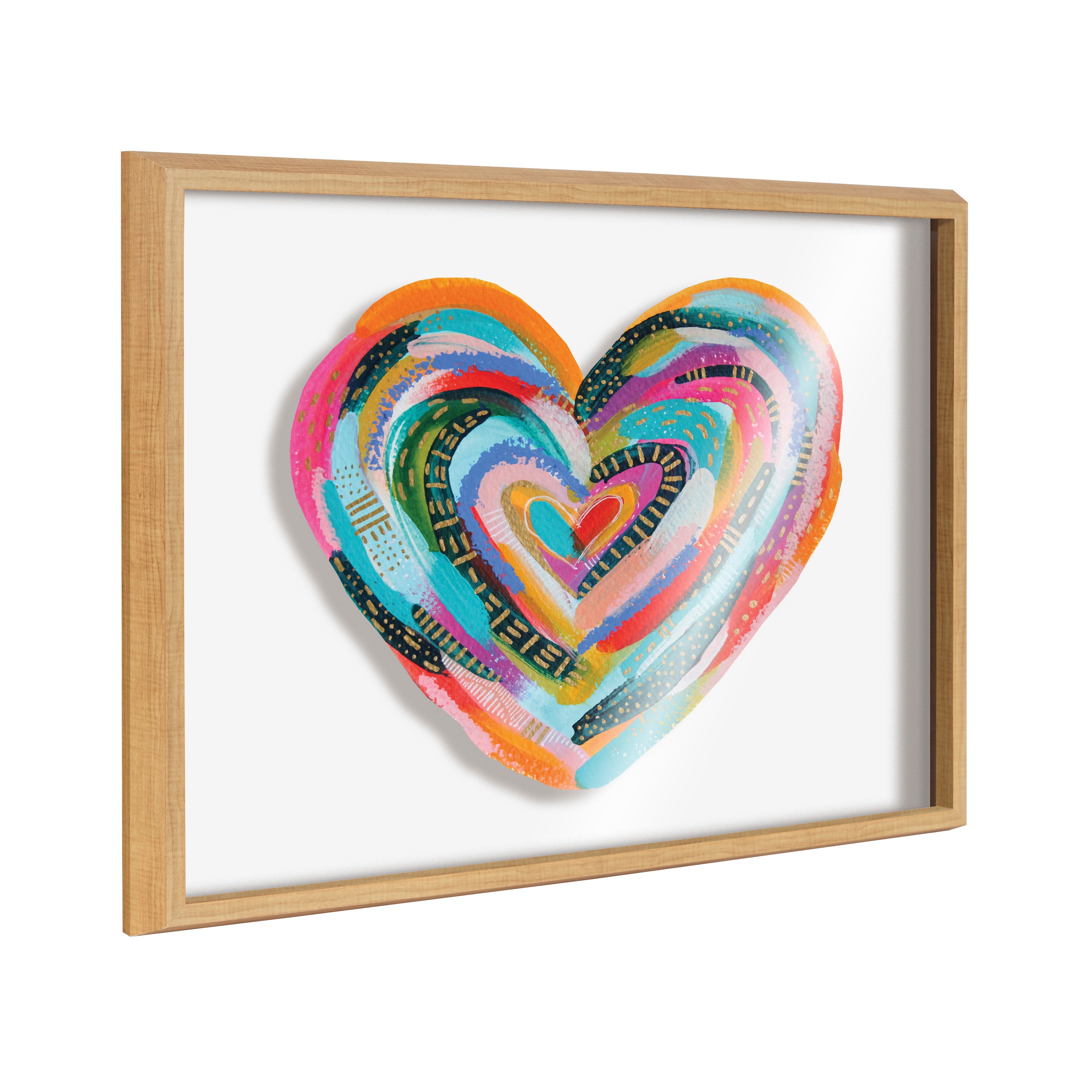 Blake Labyrinth Heart Framed Printed Glass by Jessi Raulet of Ettavee