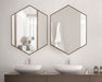 Hexagon Mirror Walnut Brown 22x31 7