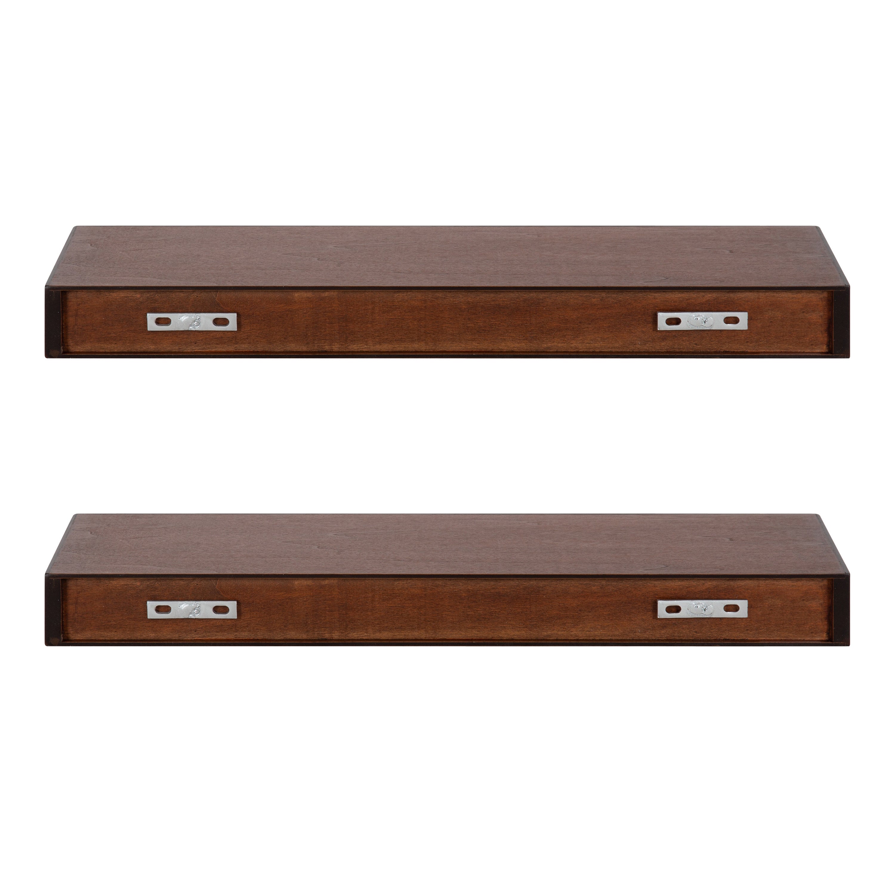 Floating Shelf 2 Piece 24 Inch Walnut Brown 4