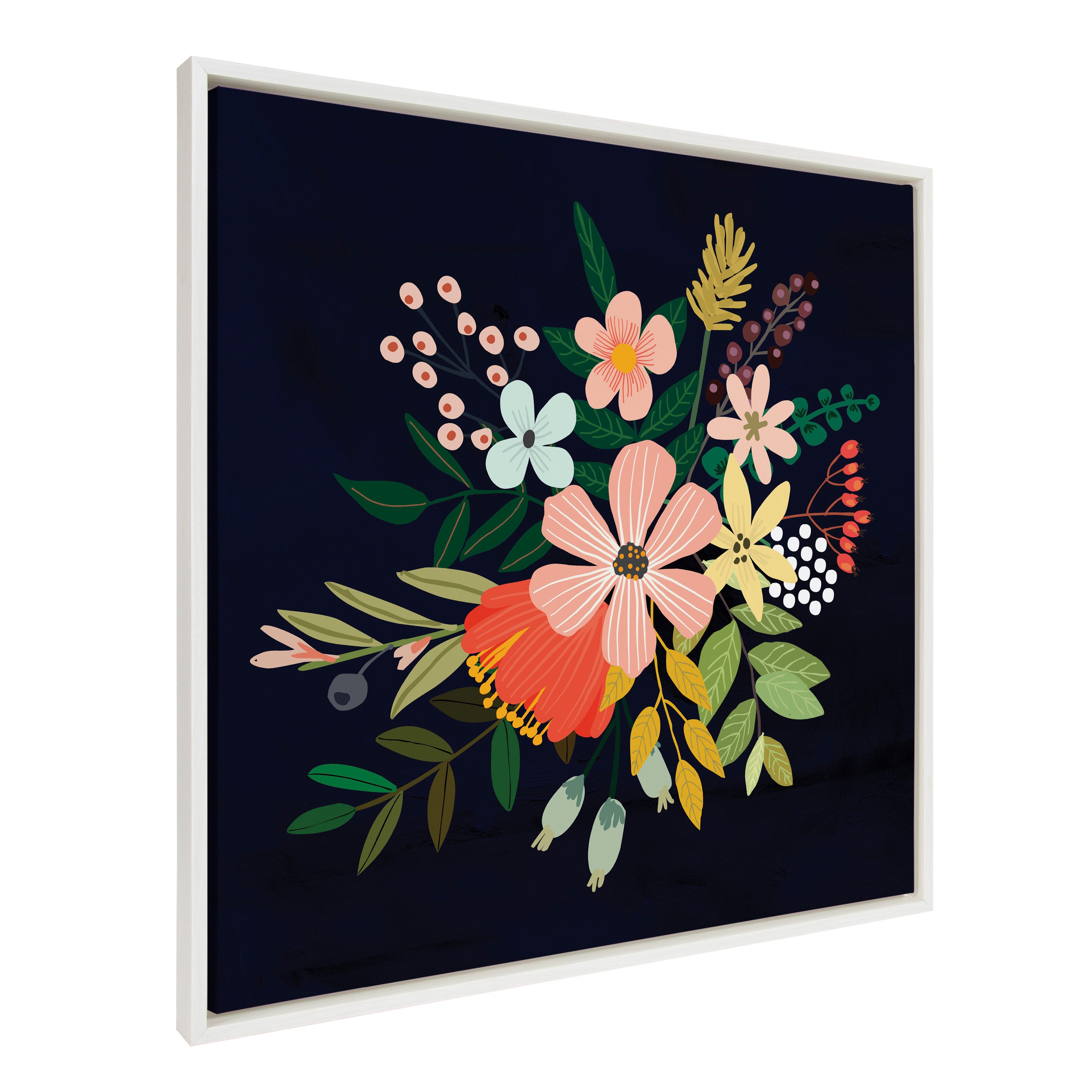 Sylvie Floralis C Framed Canvas by Mia Charro
