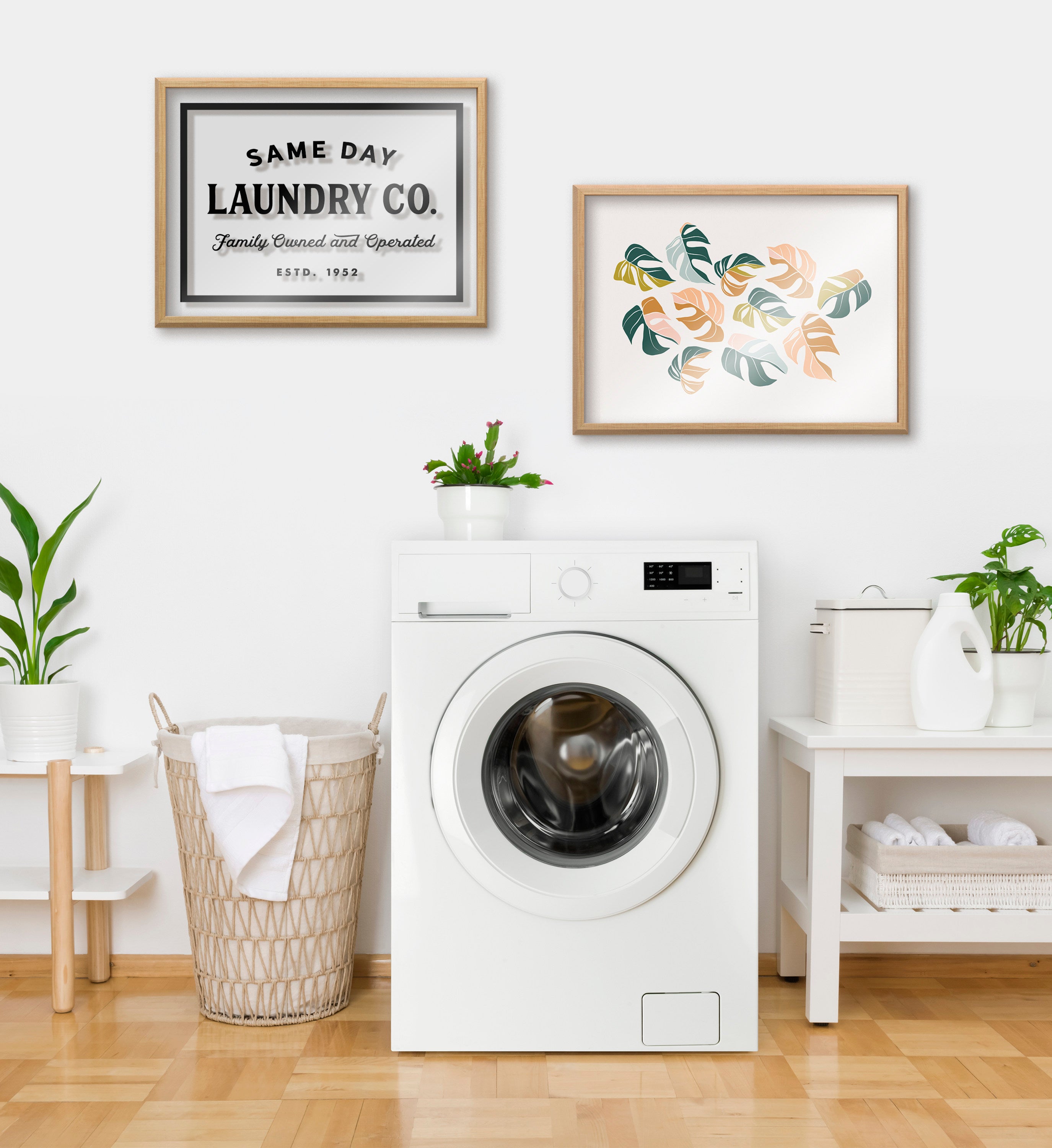 Blake Same Day Laundry Framed Printed Glass by Maggie Price of Hunt and Gather Goods