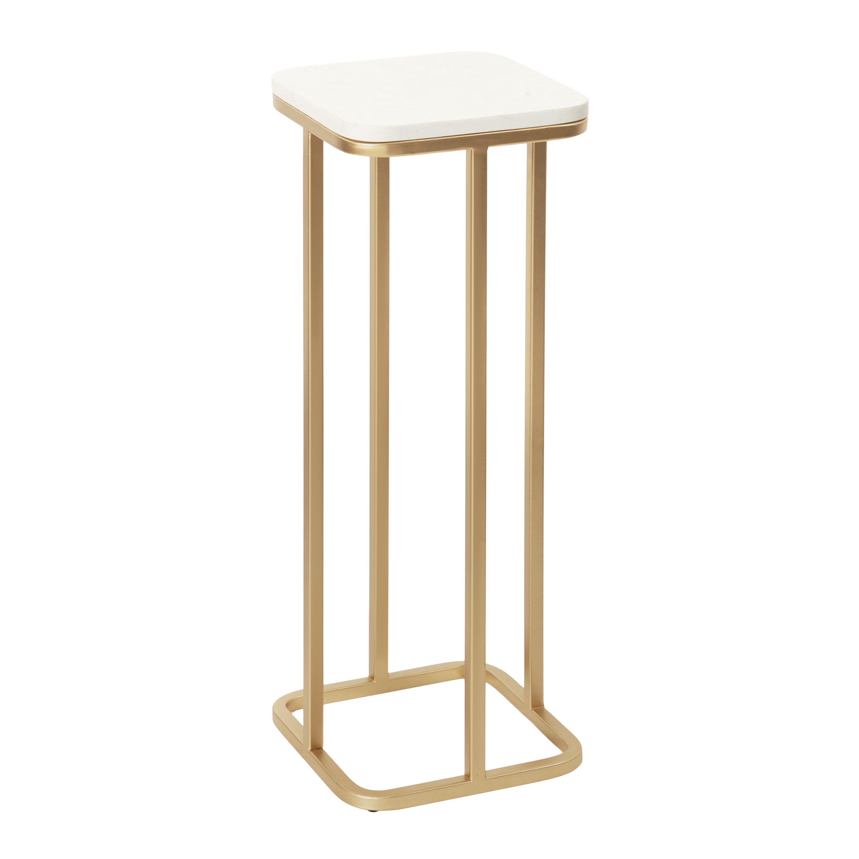 Drink Table White Gold 8x8x22 1