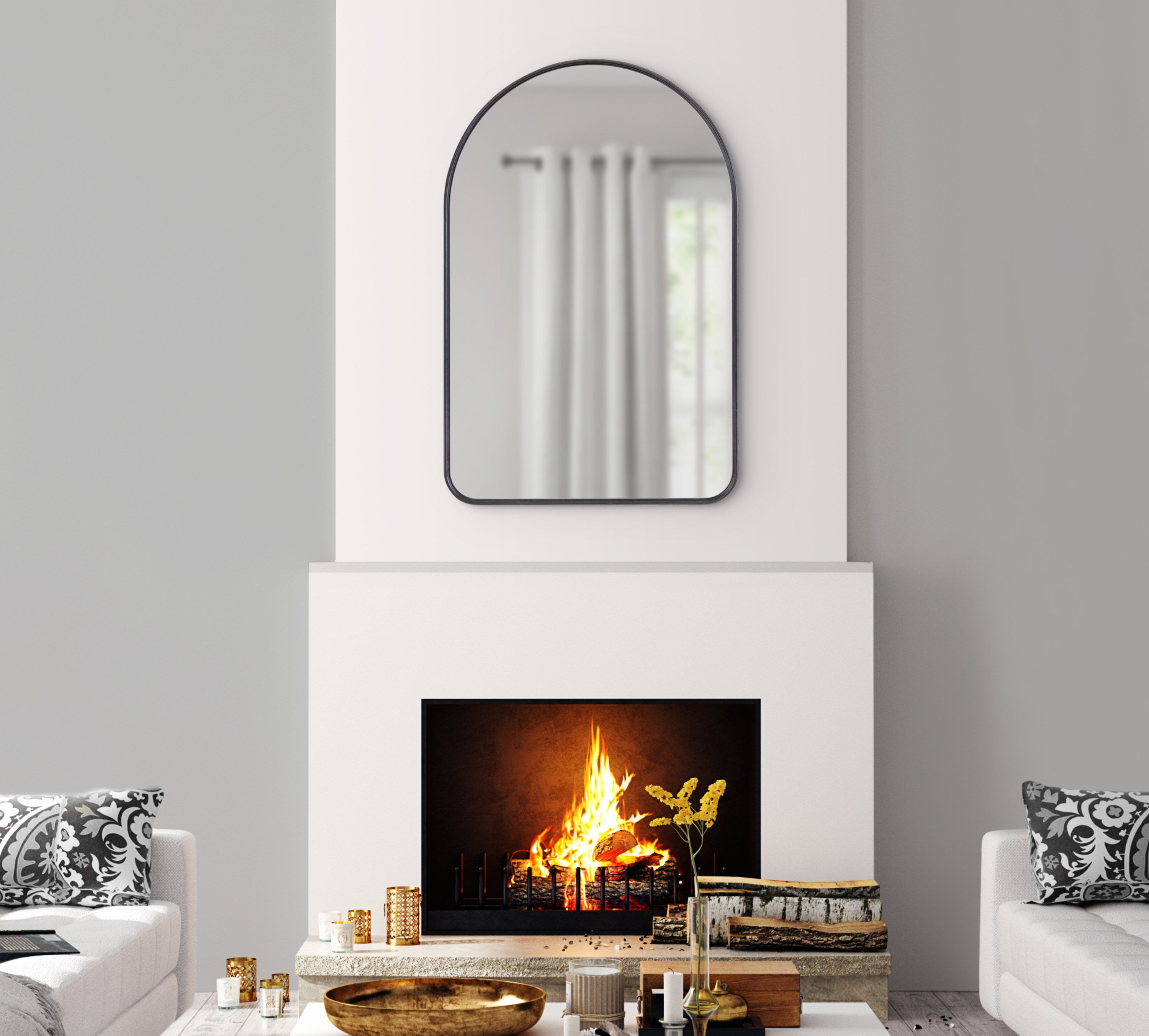 Arch Mirror Black 24x36 6