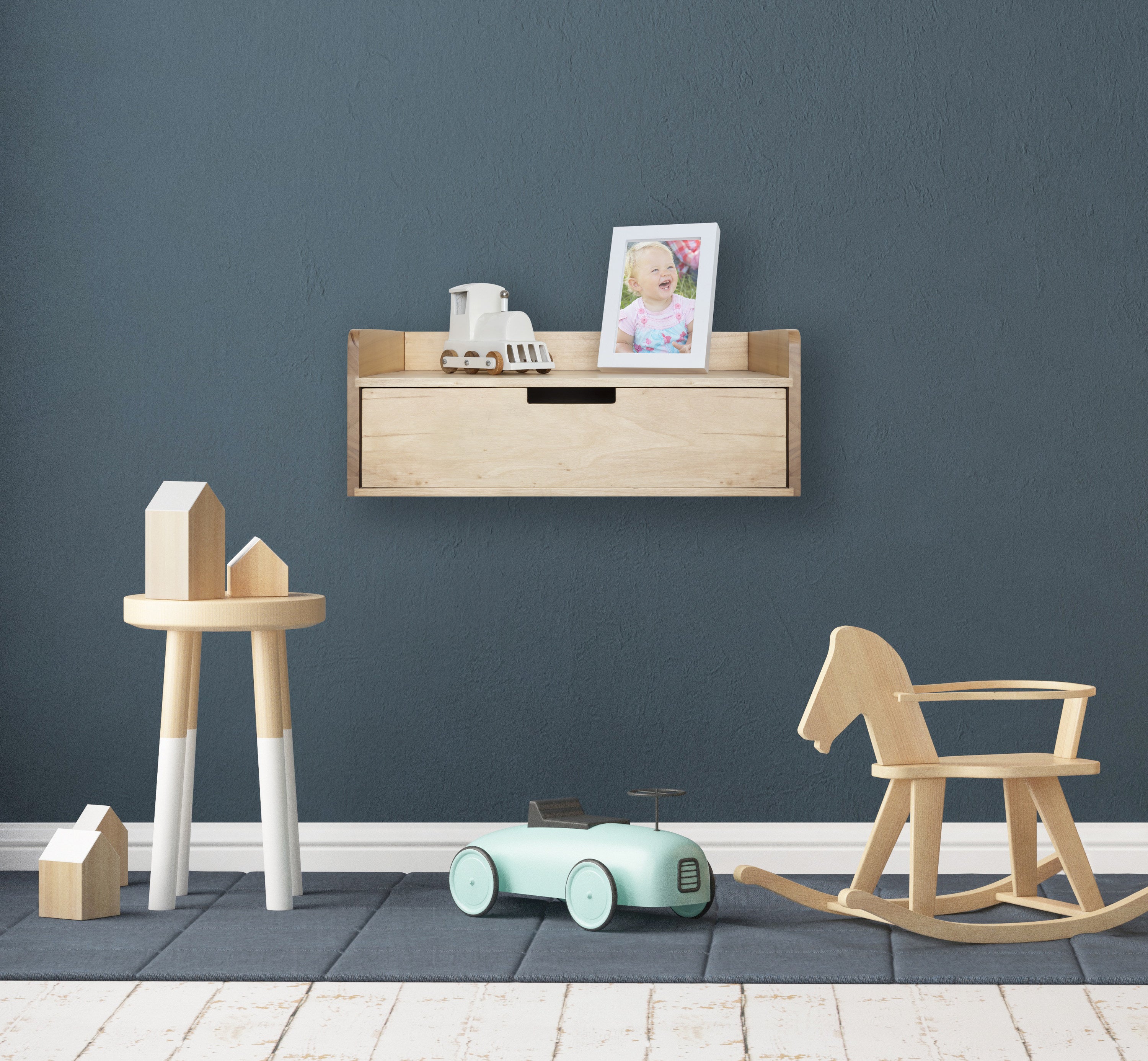Floating Side Table Natural 18x12x7 7
