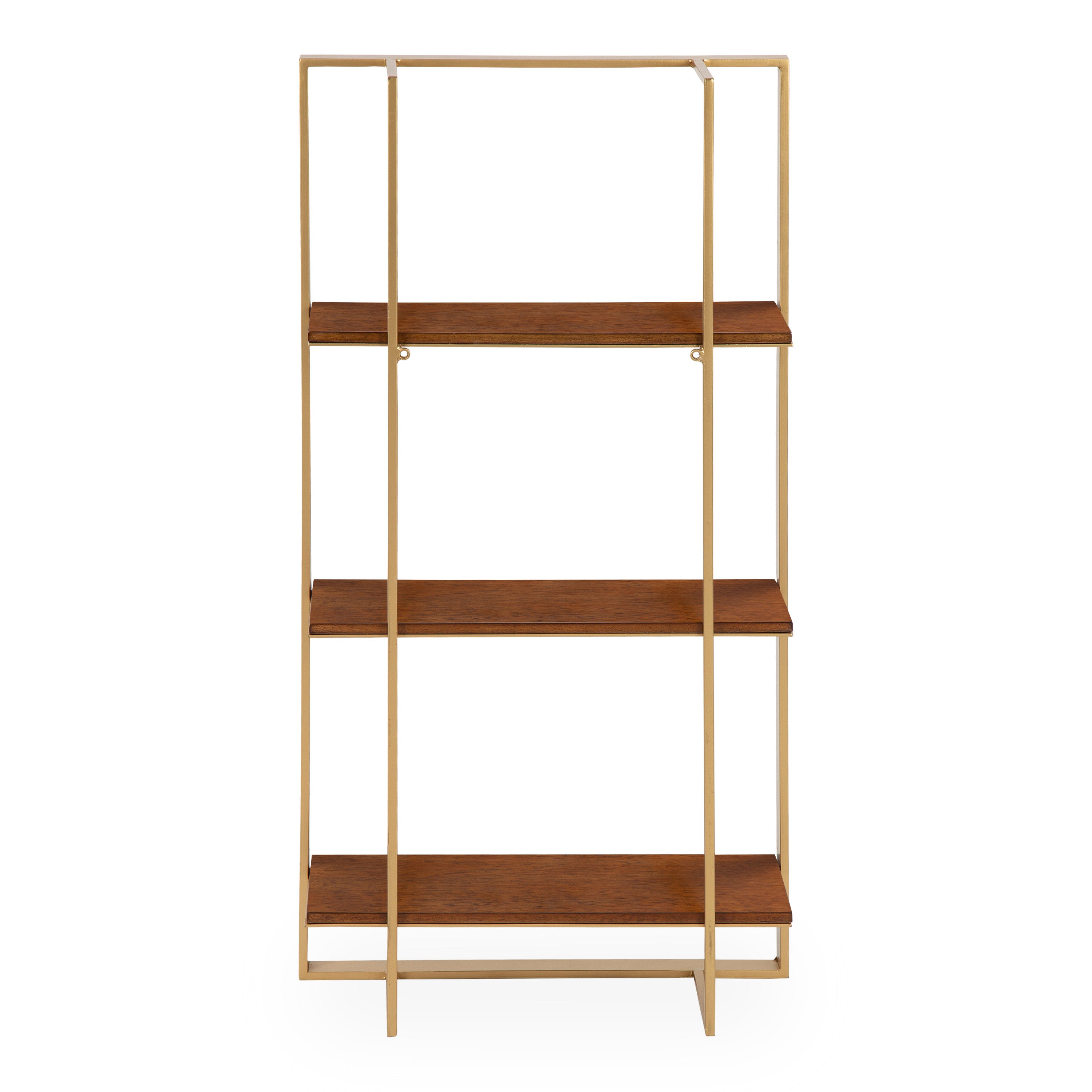 Accent Shelf 15x32 Walnut Brown Gold 4