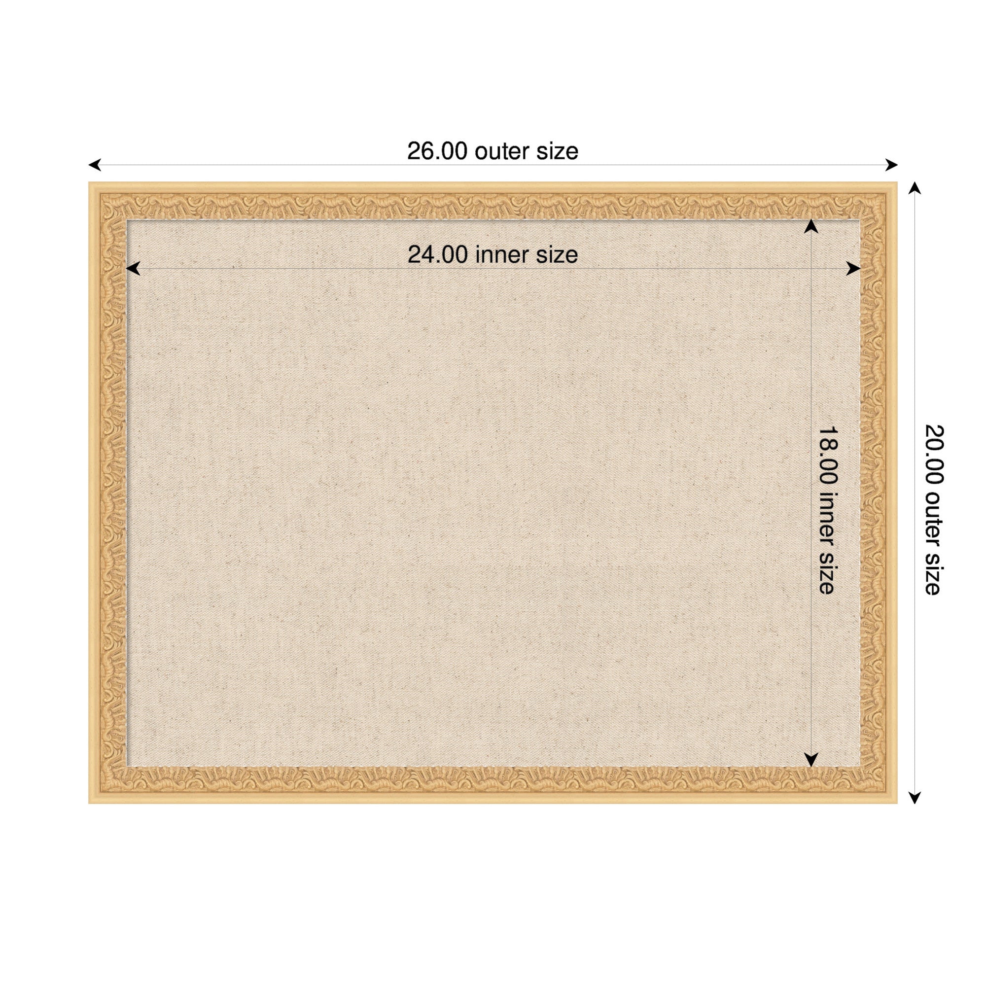 Pinboard 26x20 Bethany Gold 2