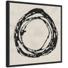 Sylvie Flowing Circle Abstract 2 Framed Canvas by The Creative Bunch Studio