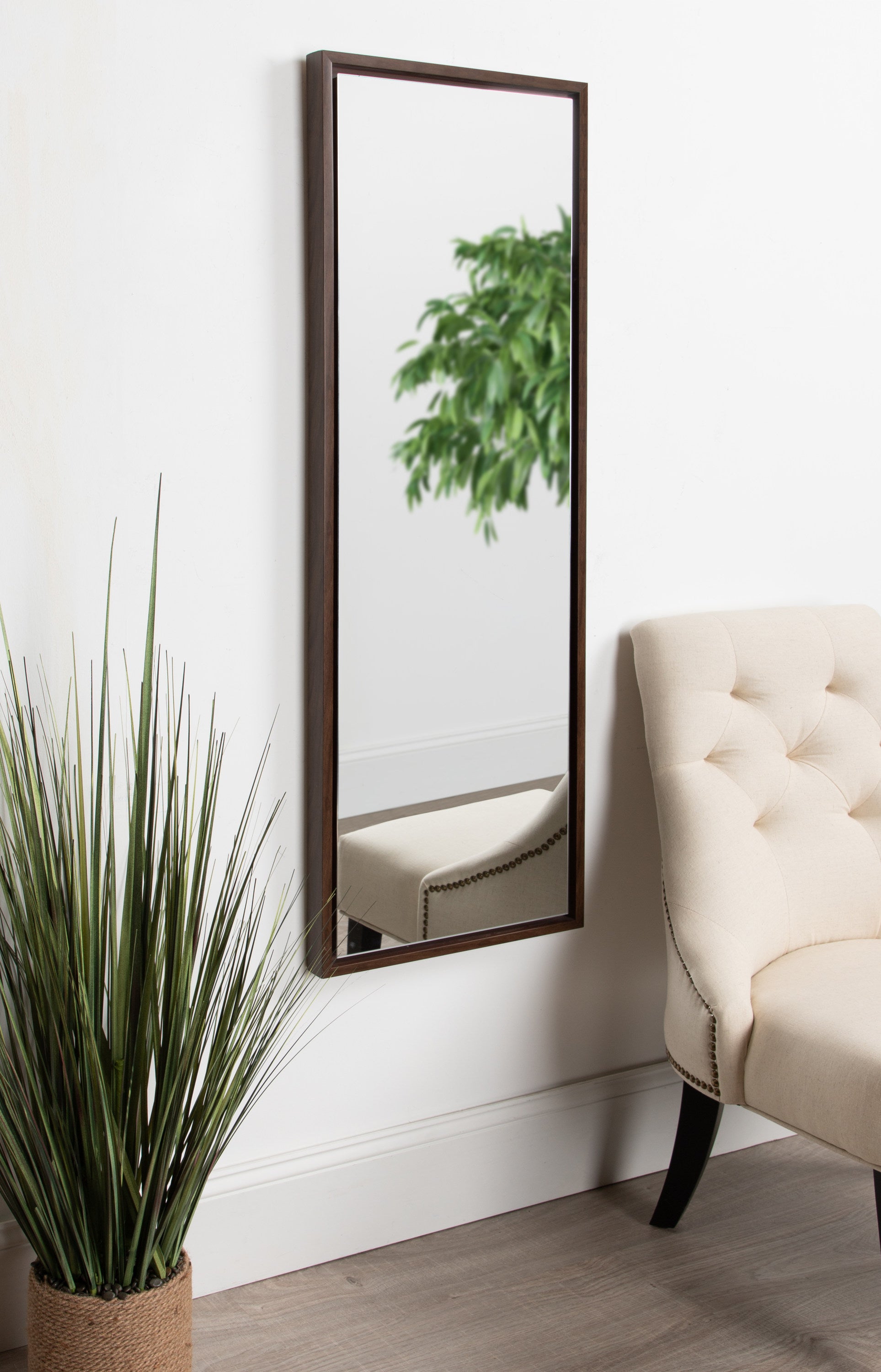 Full Length Mirror Walnut Brown 16x48 5