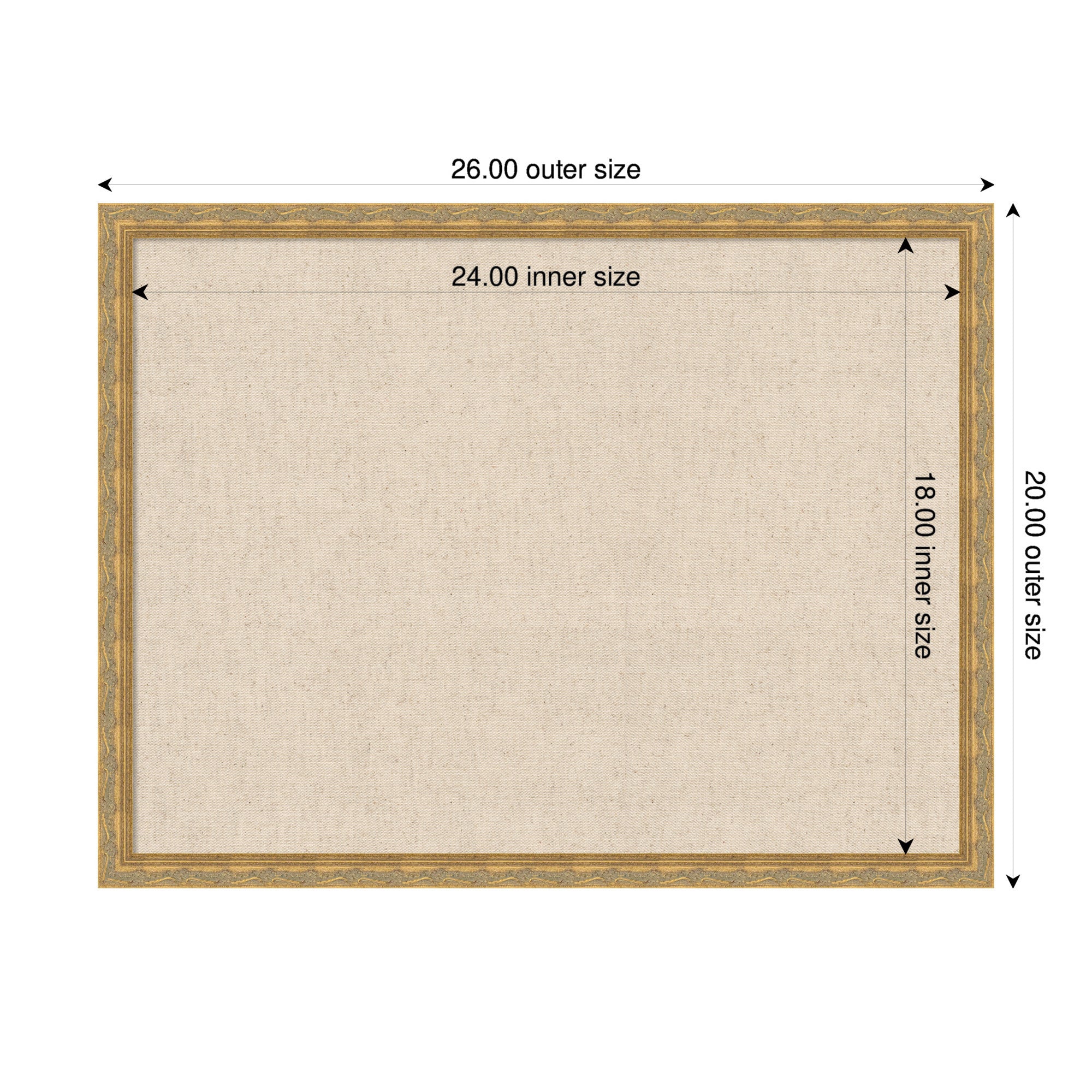 Pinboard 26x20 Mila Dark Gold 2