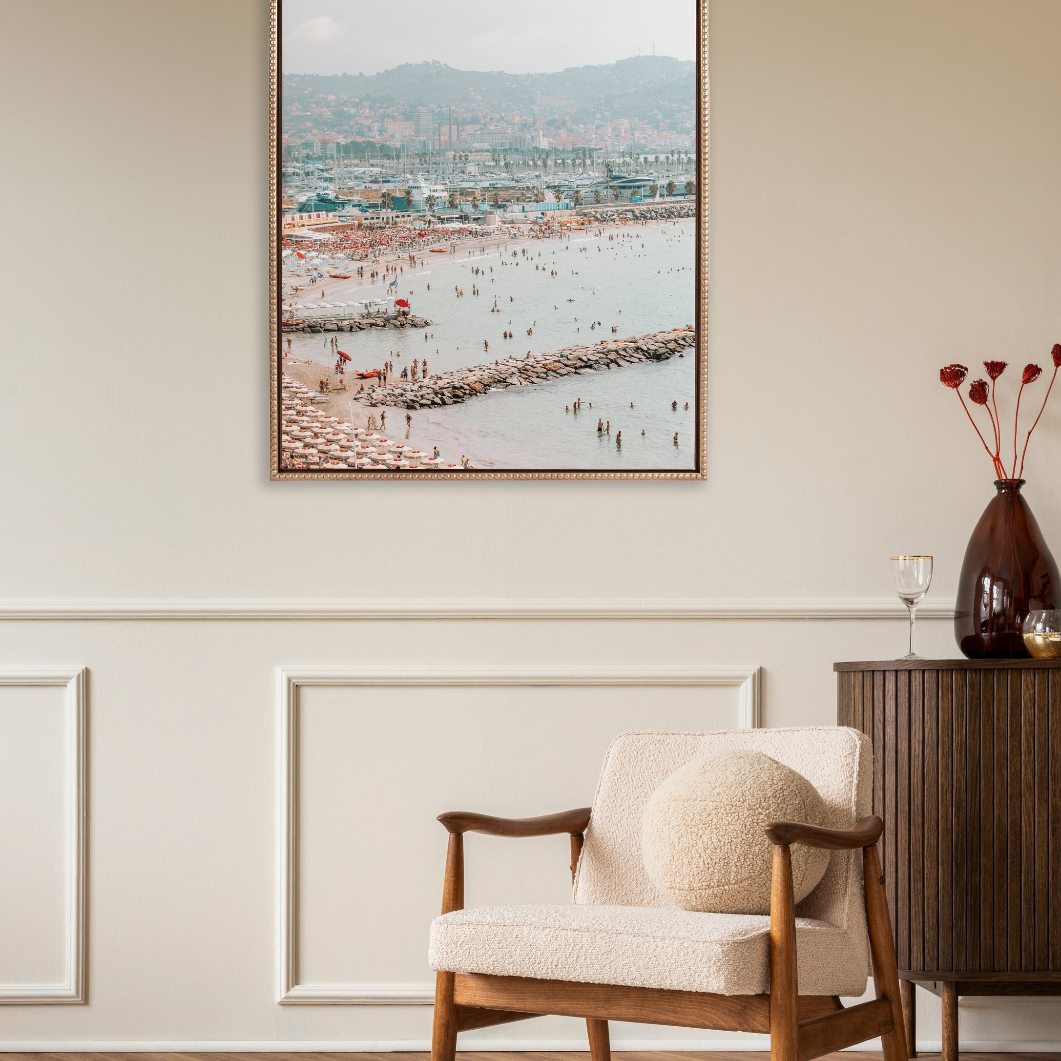 Framed Canvas 28x38 Sylvie Beaded Dark Gold 4