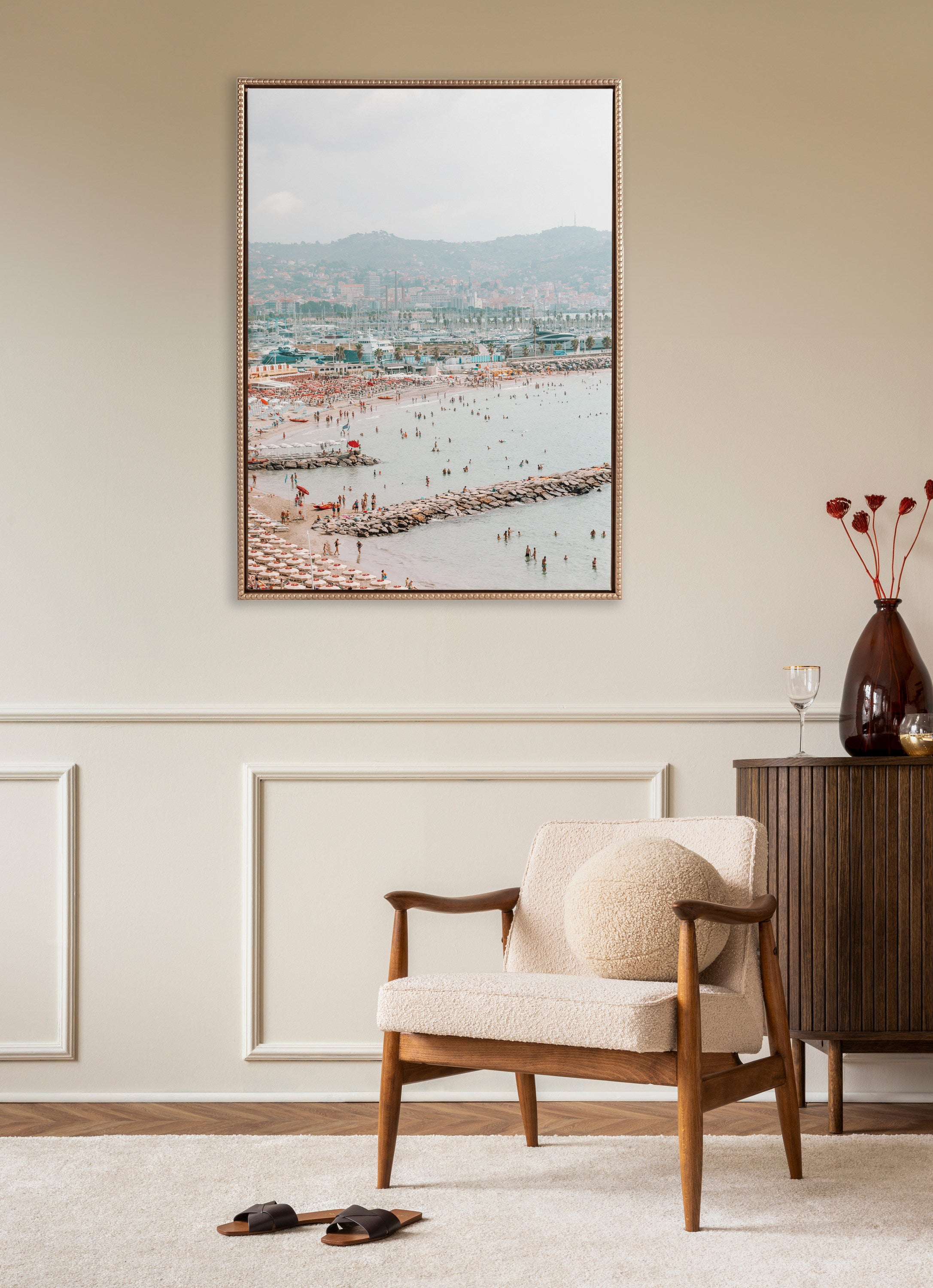 Framed Canvas 28x38 Sylvie Beaded Dark Gold 4