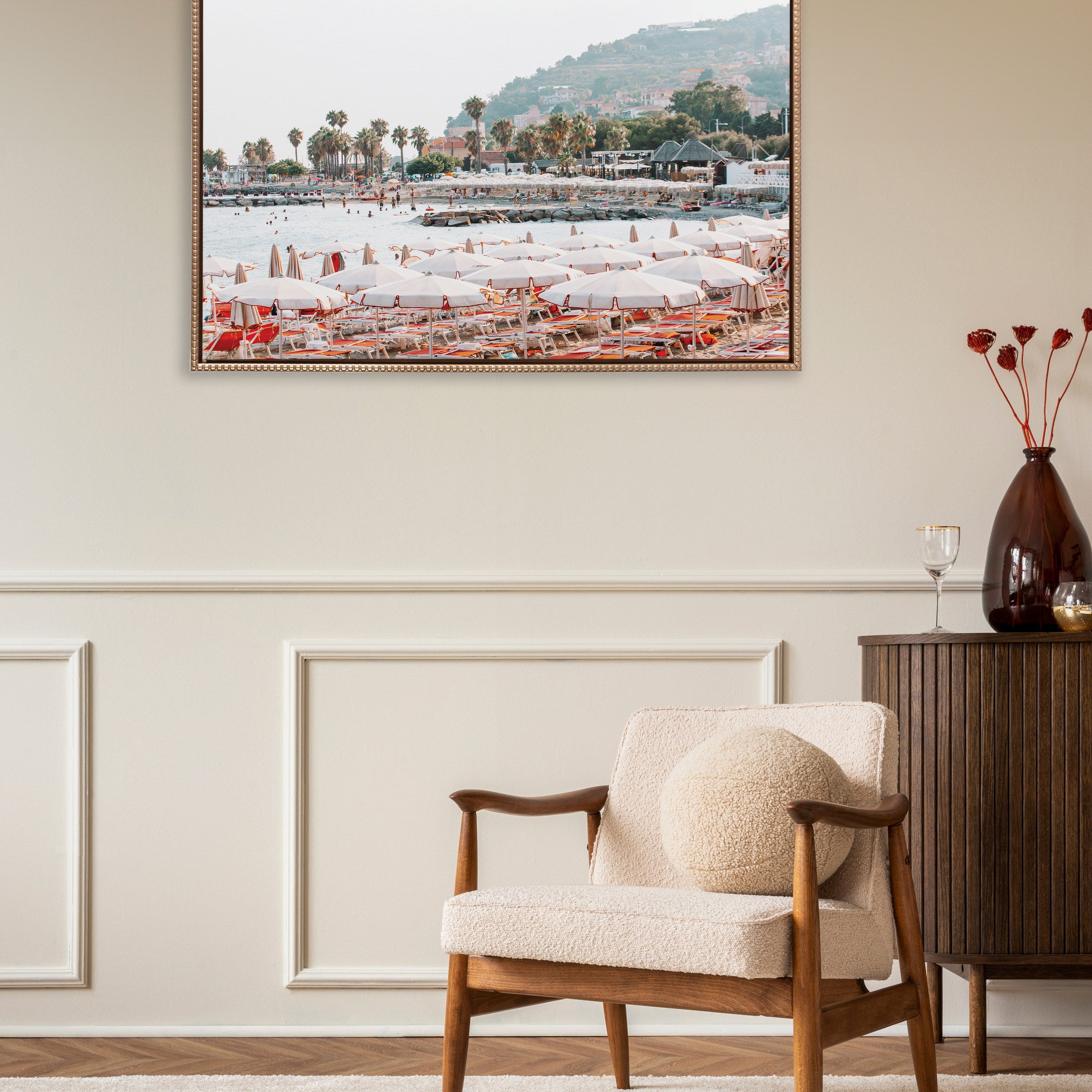 Framed Canvas 28x38 Sylvie Beaded Dark Gold 5